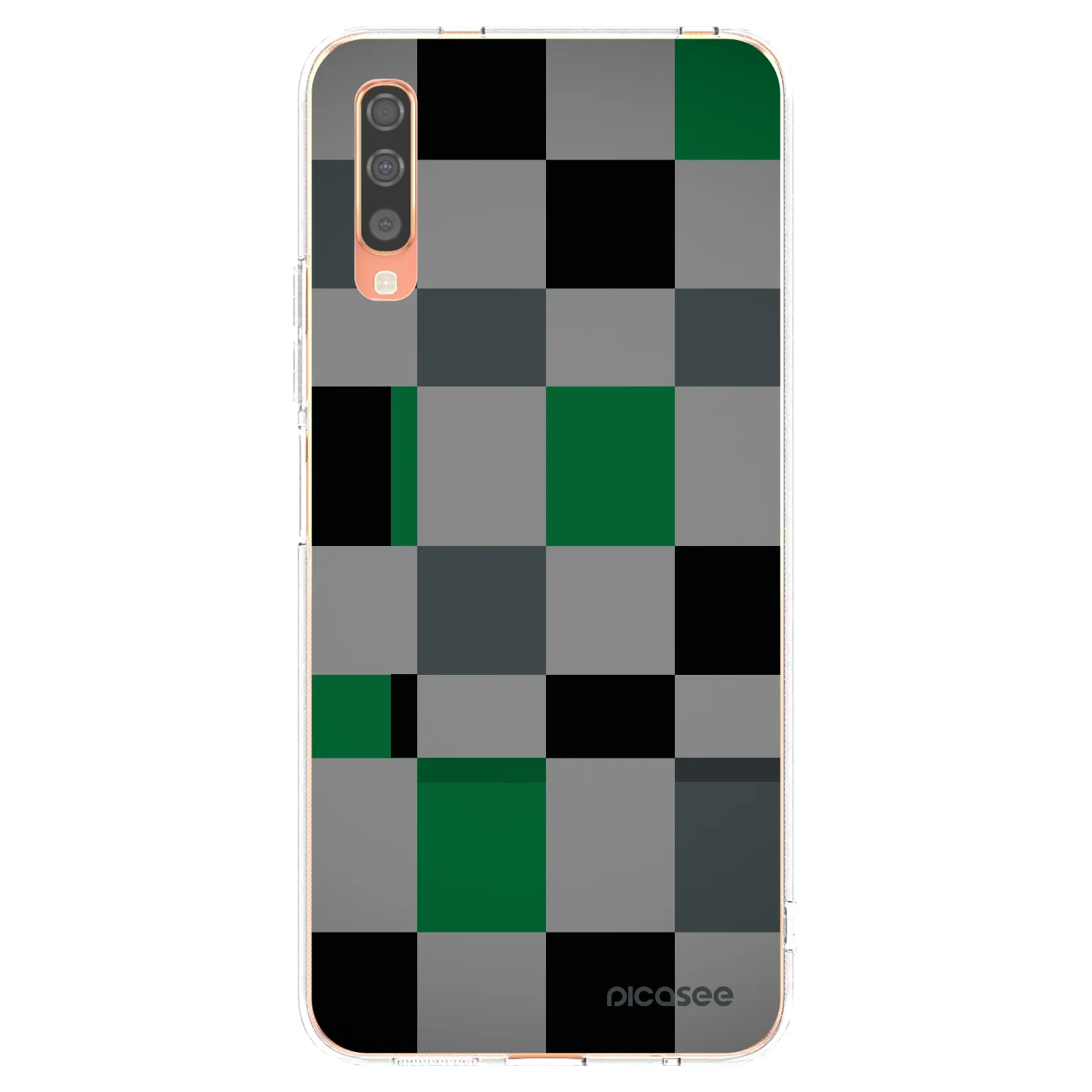 Picasee silikónový prehľadný obal pre Samsung Galaxy A70 A705F - Block Grid