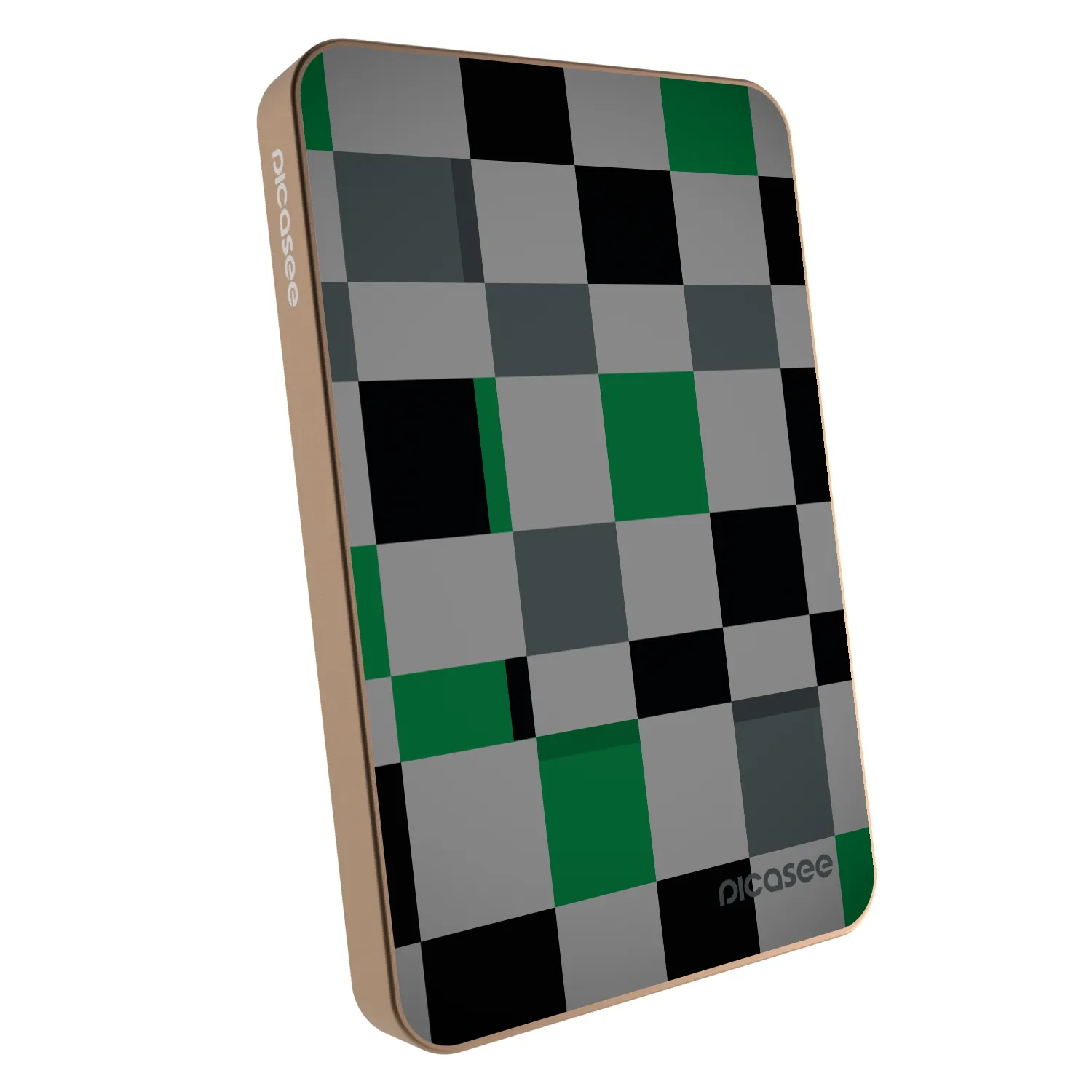 Picasee Powerbanka s MagSafe 5 000 mAh Zlatá - Block Grid