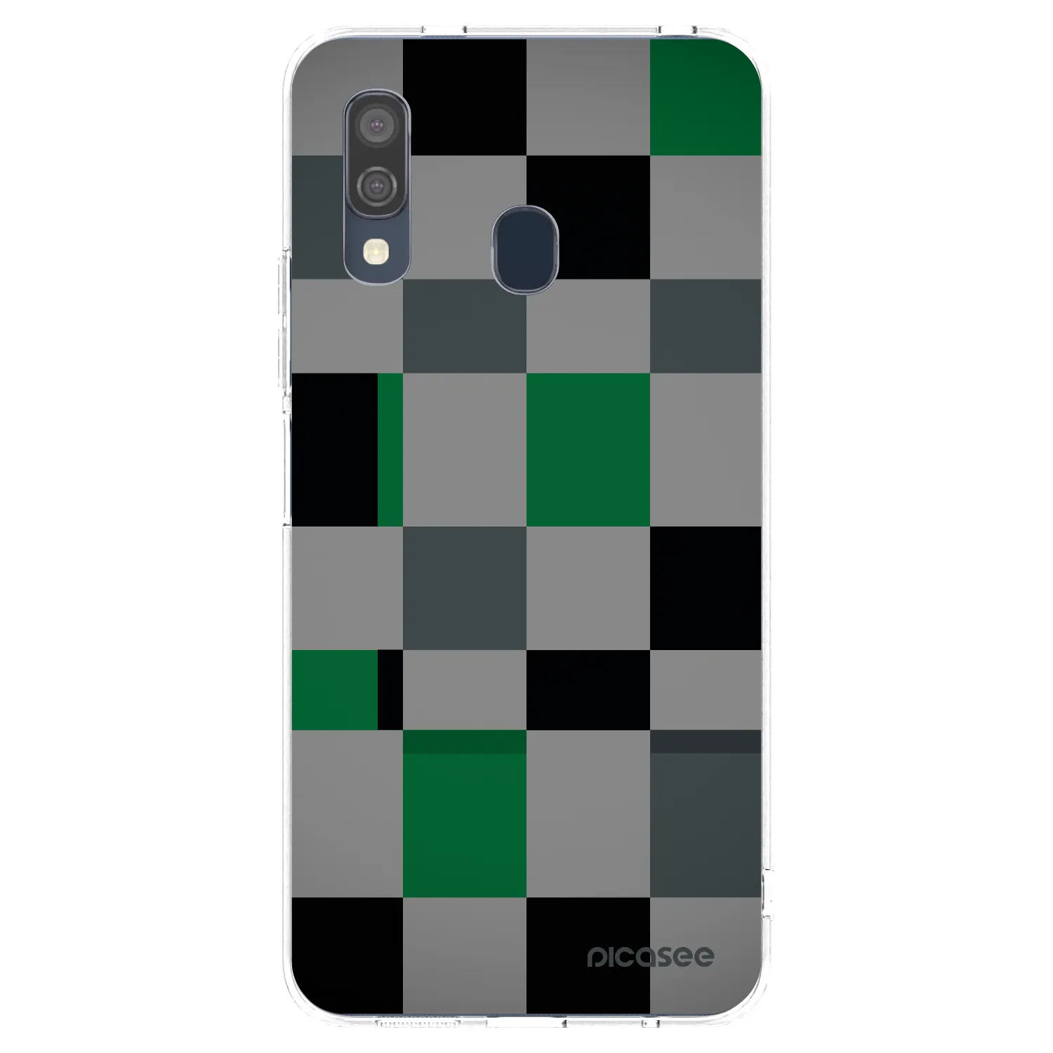 Picasee silikónový prehľadný obal pre Samsung Galaxy A40 A405F - Block Grid