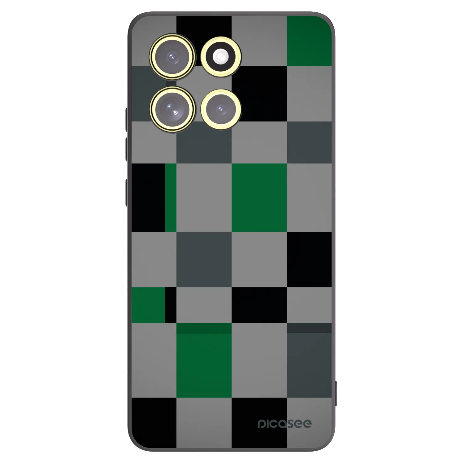 Picasee silikónový čierny obal pre Motorola Moto G86 5G - Block Grid