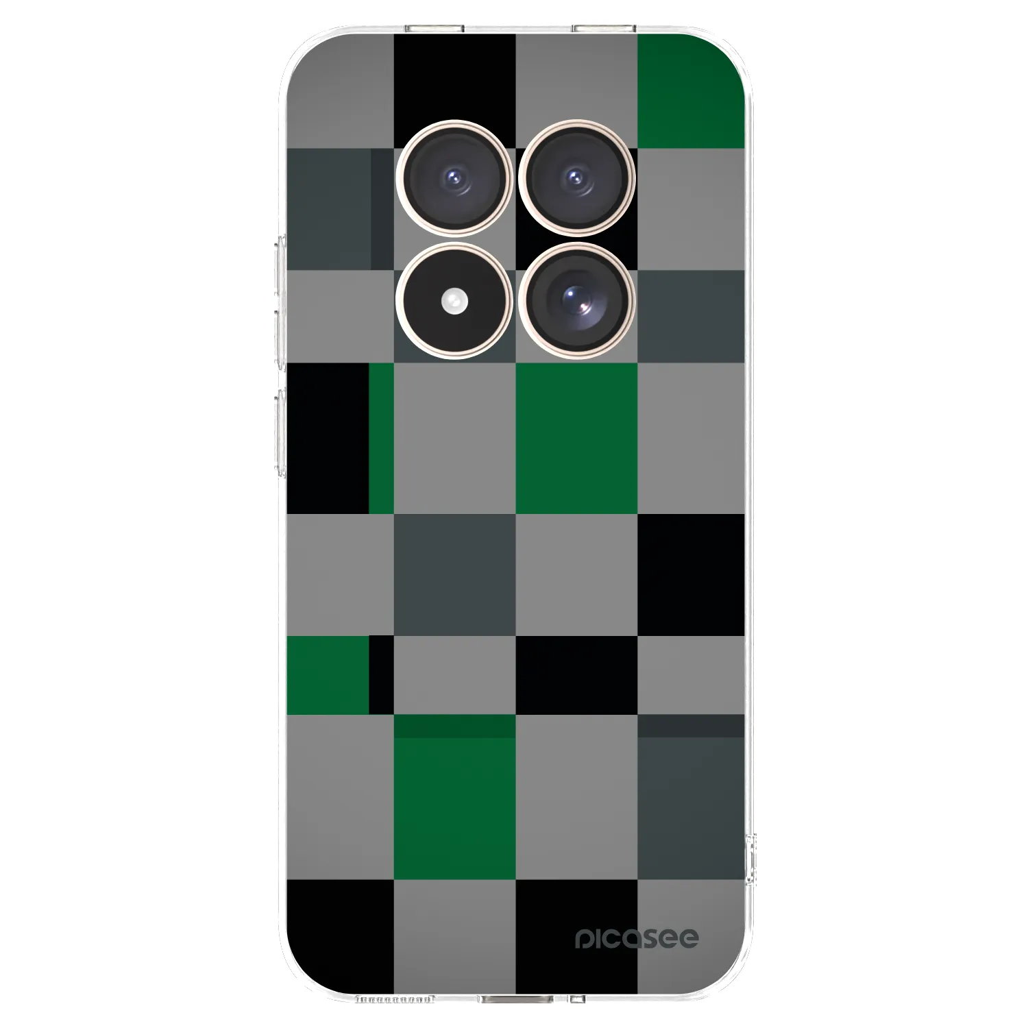 Picasee silikónový prehľadný obal pre Xiaomi Redmi Note 15 Pro 4G - Block Grid