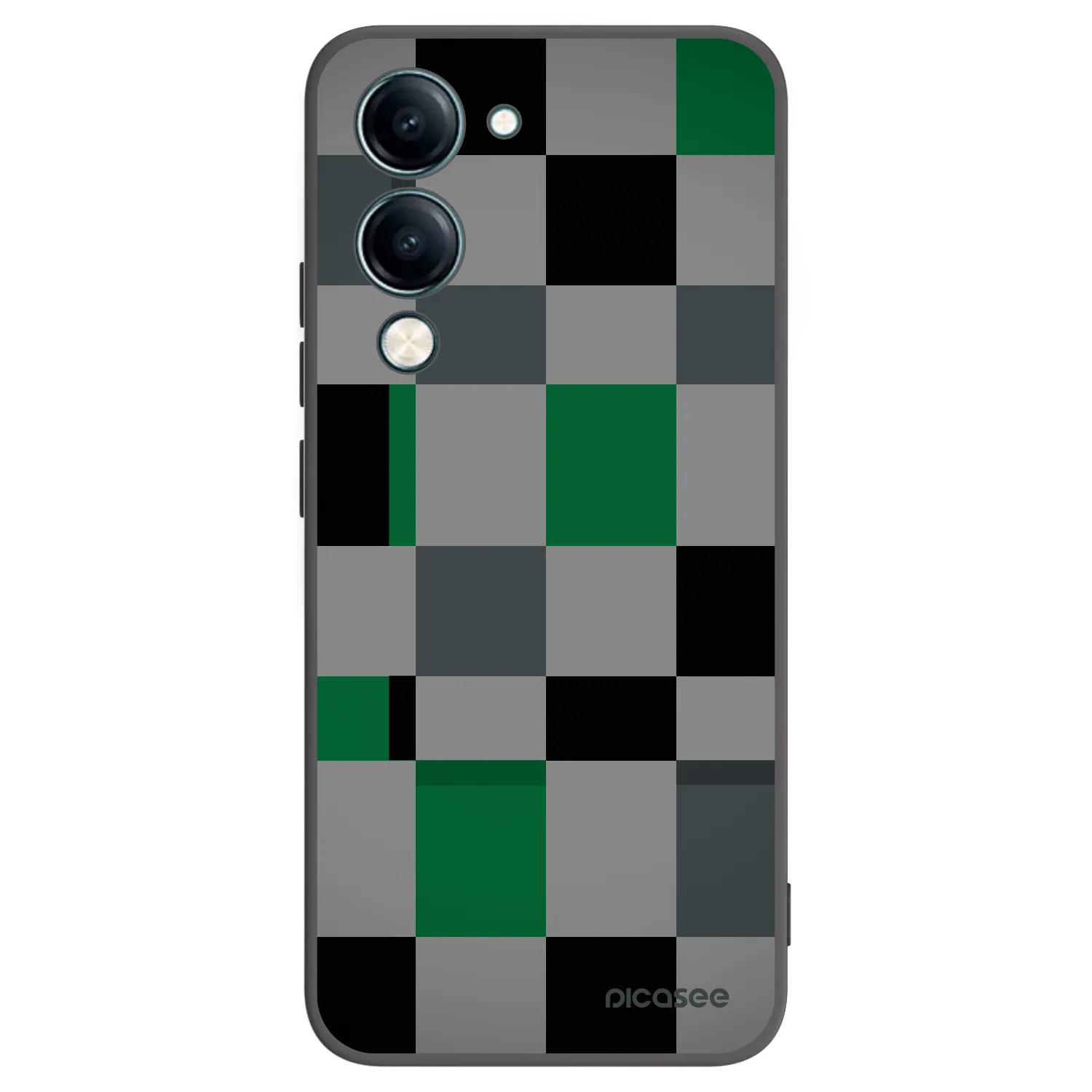 Picasee silikónový čierny obal pre Vivo Y29s 5G - Block Grid