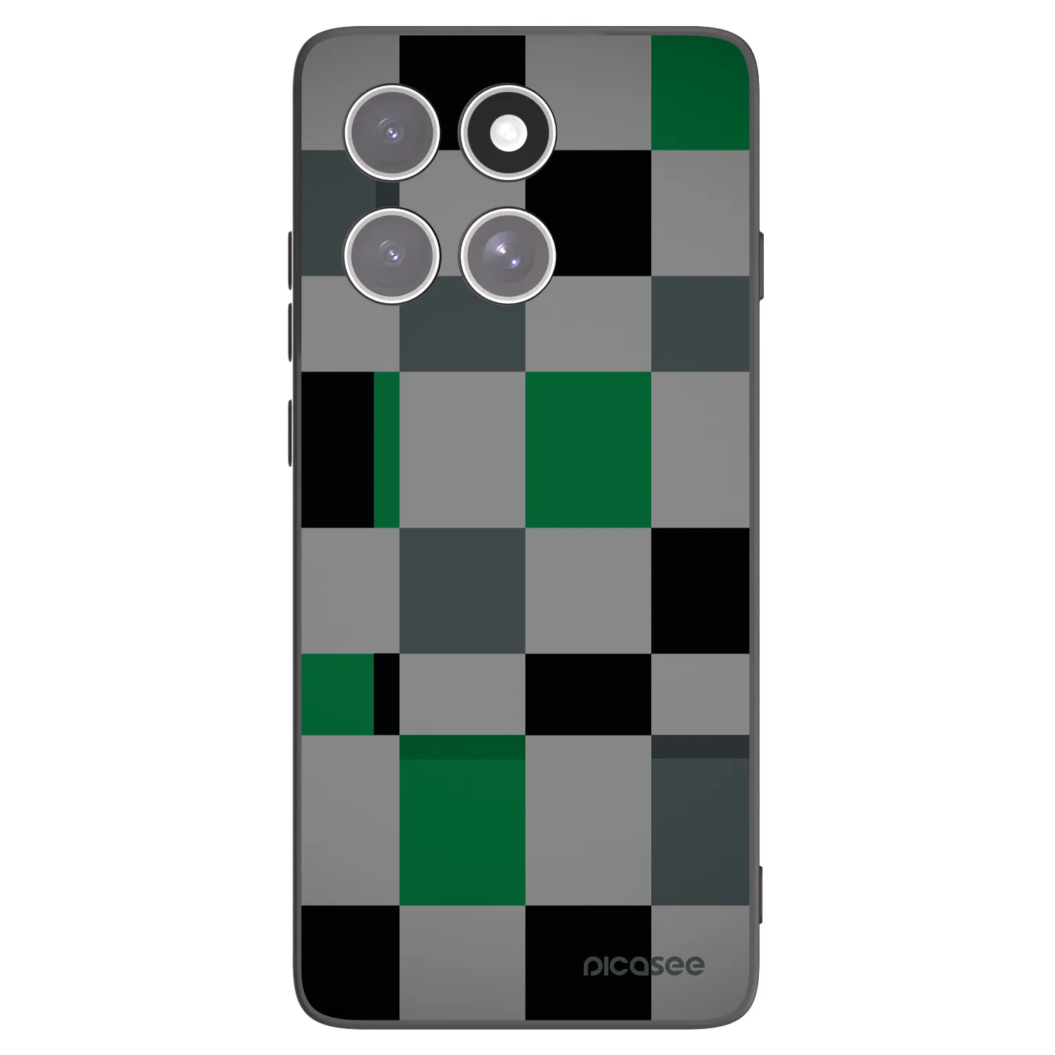 Silikónový čierny obal pre Motorola Edge 60 Fusion - Block Grid