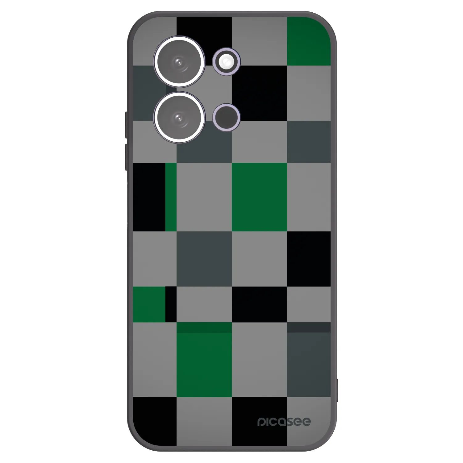 Picasee silikónový čierny obal pre Xiaomi Redmi 15C 5G - Block Grid