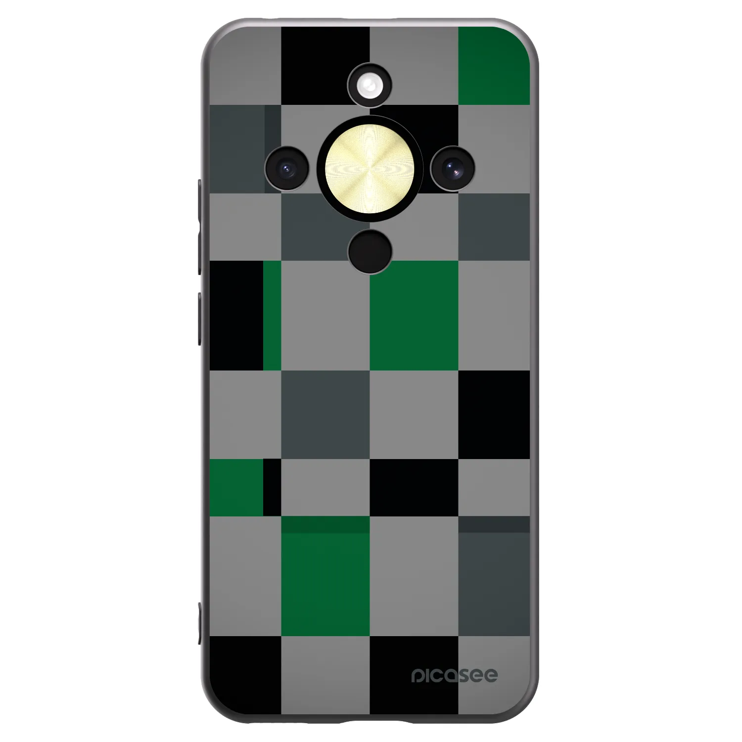 Picasee silikónový čierny obal pre Honor Magic8 Lite 5G - Block Grid