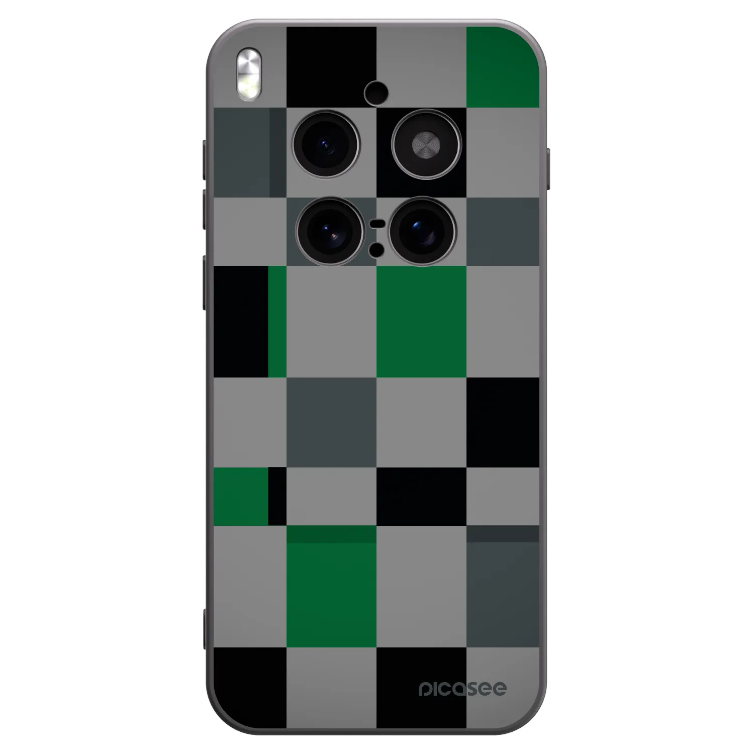 Picasee silikónový čierny obal pre Vivo X300 Pro - Block Grid
