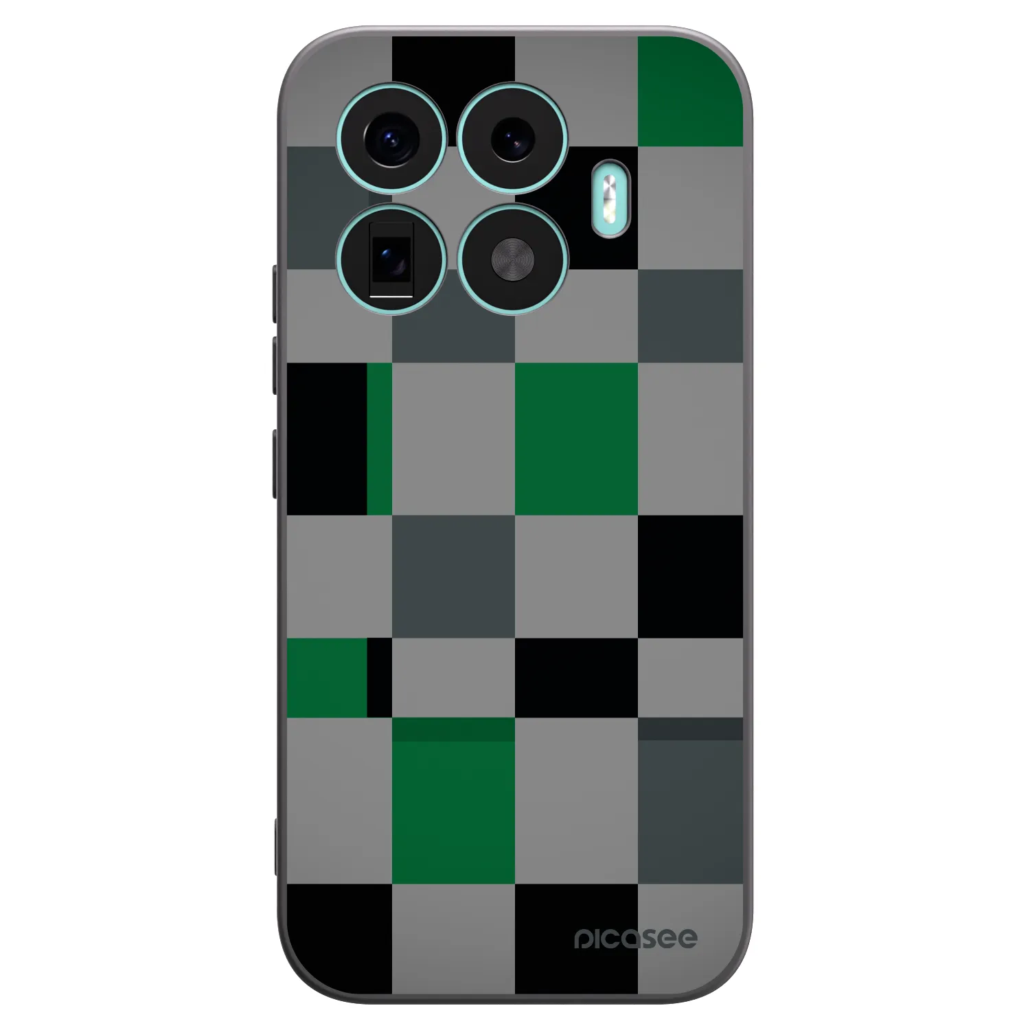 Picasee silikónový čierny obal pre Xiaomi 17T - Block Grid