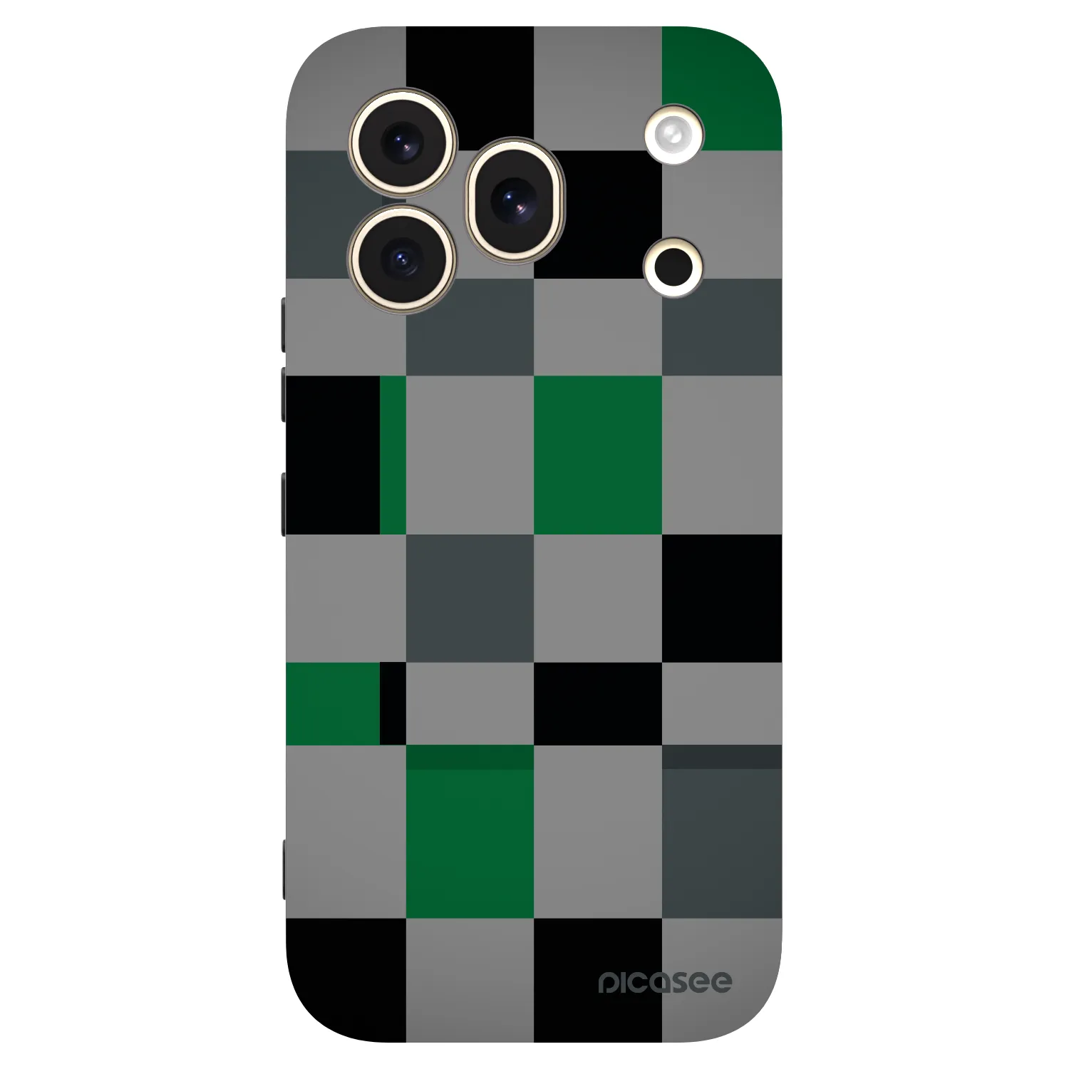 Picasee silikónový čierny obal pre Honor 600 Pro - Block Grid