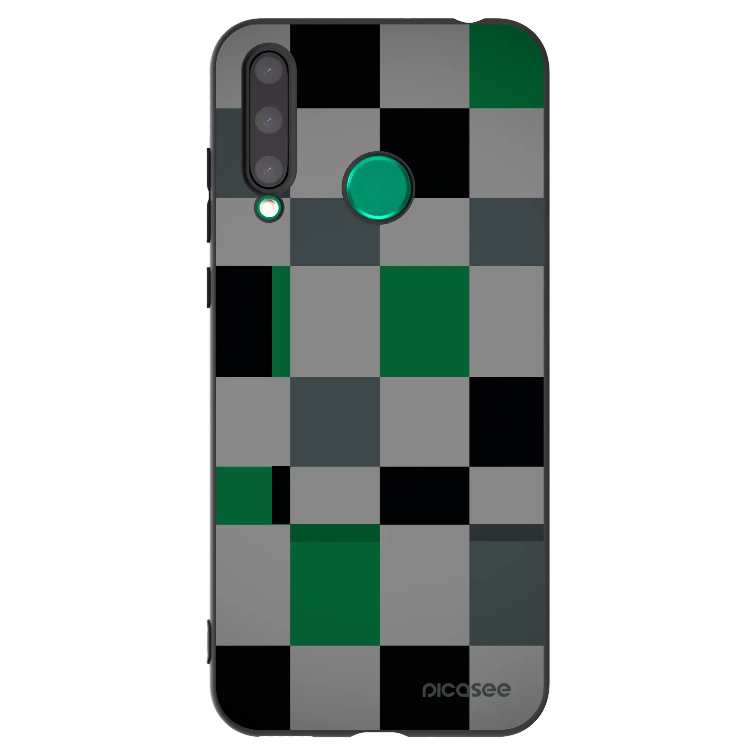 Picasee silikónový čierny obal pre Honor 20 Lite - Block Grid