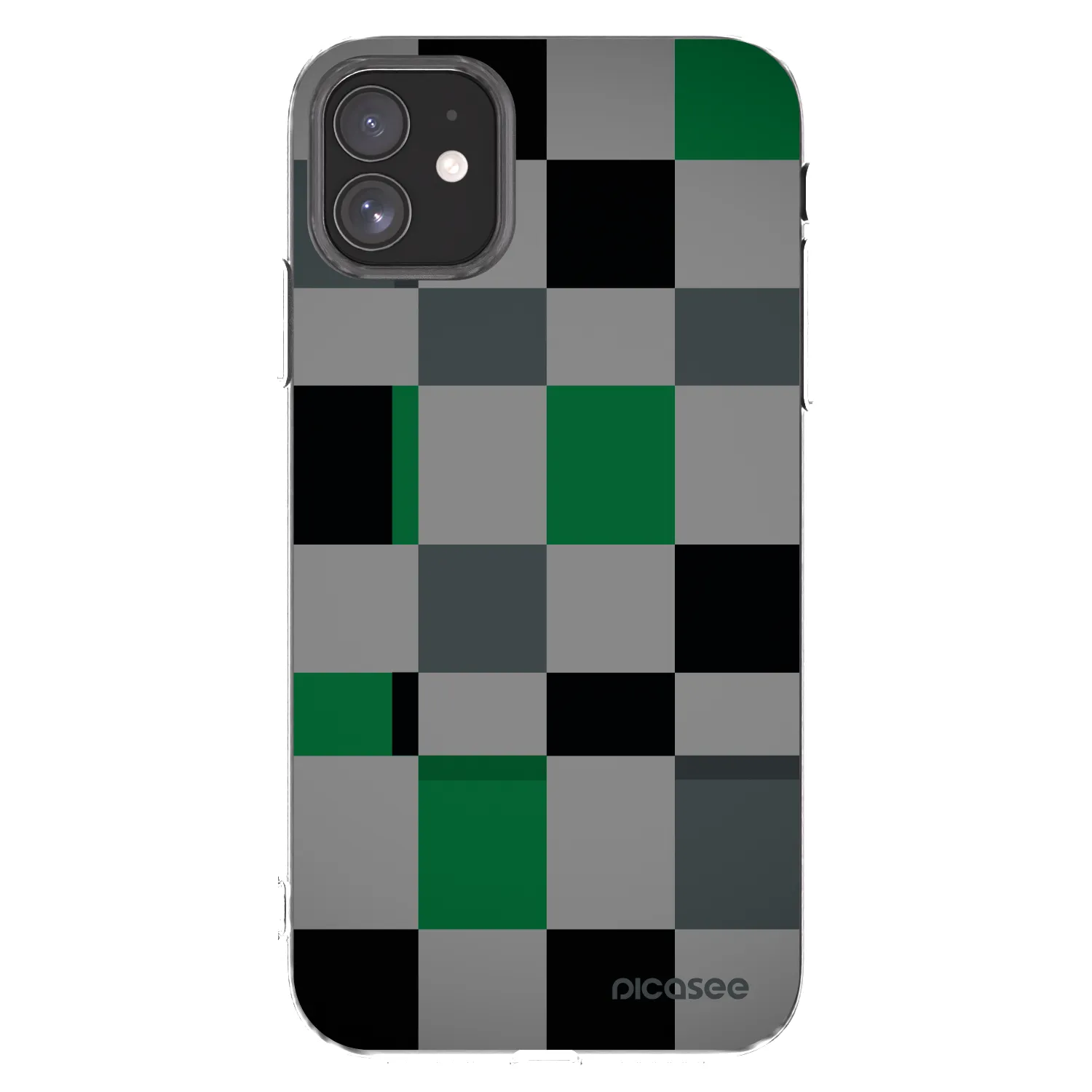 Picasee silikónový prehľadný obal pre Apple iPhone 11 - Block Grid