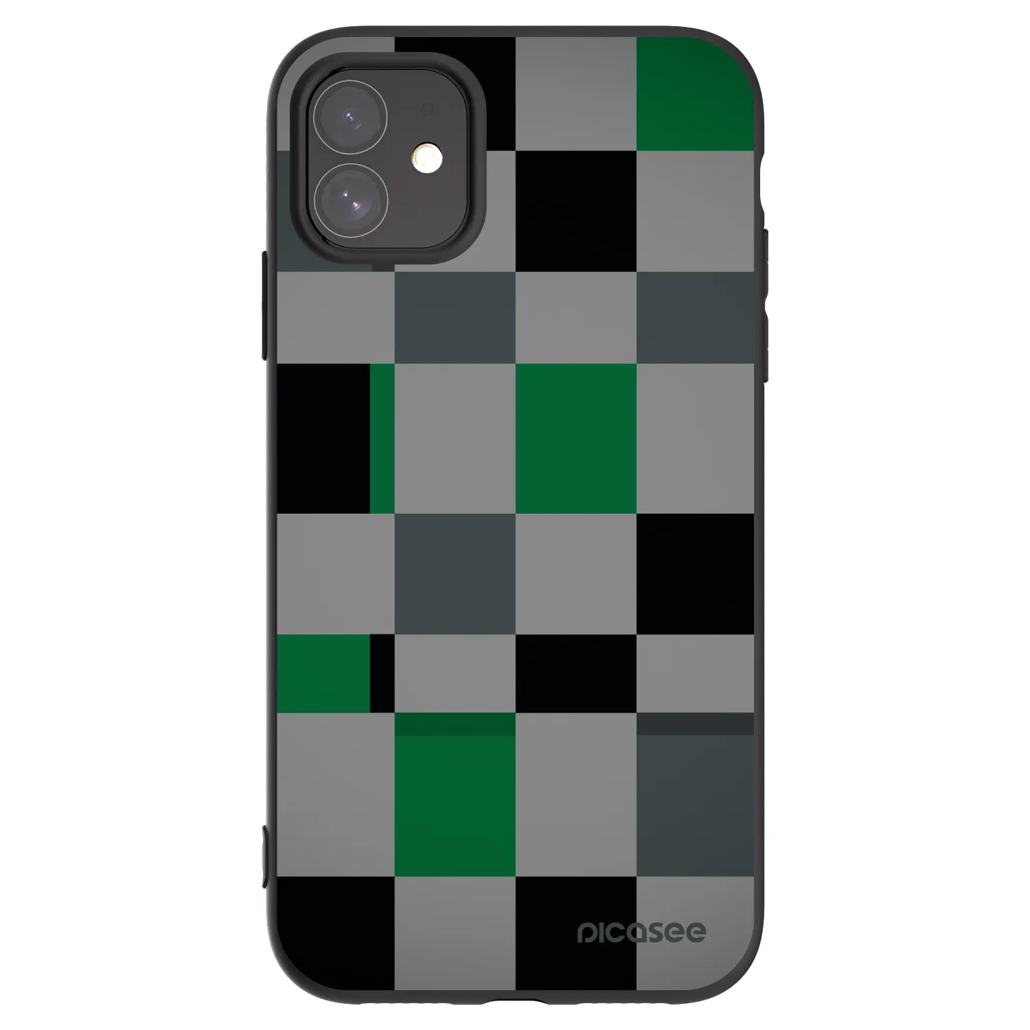 Picasee silikónový čierny obal pre Apple iPhone 11 - Block Grid