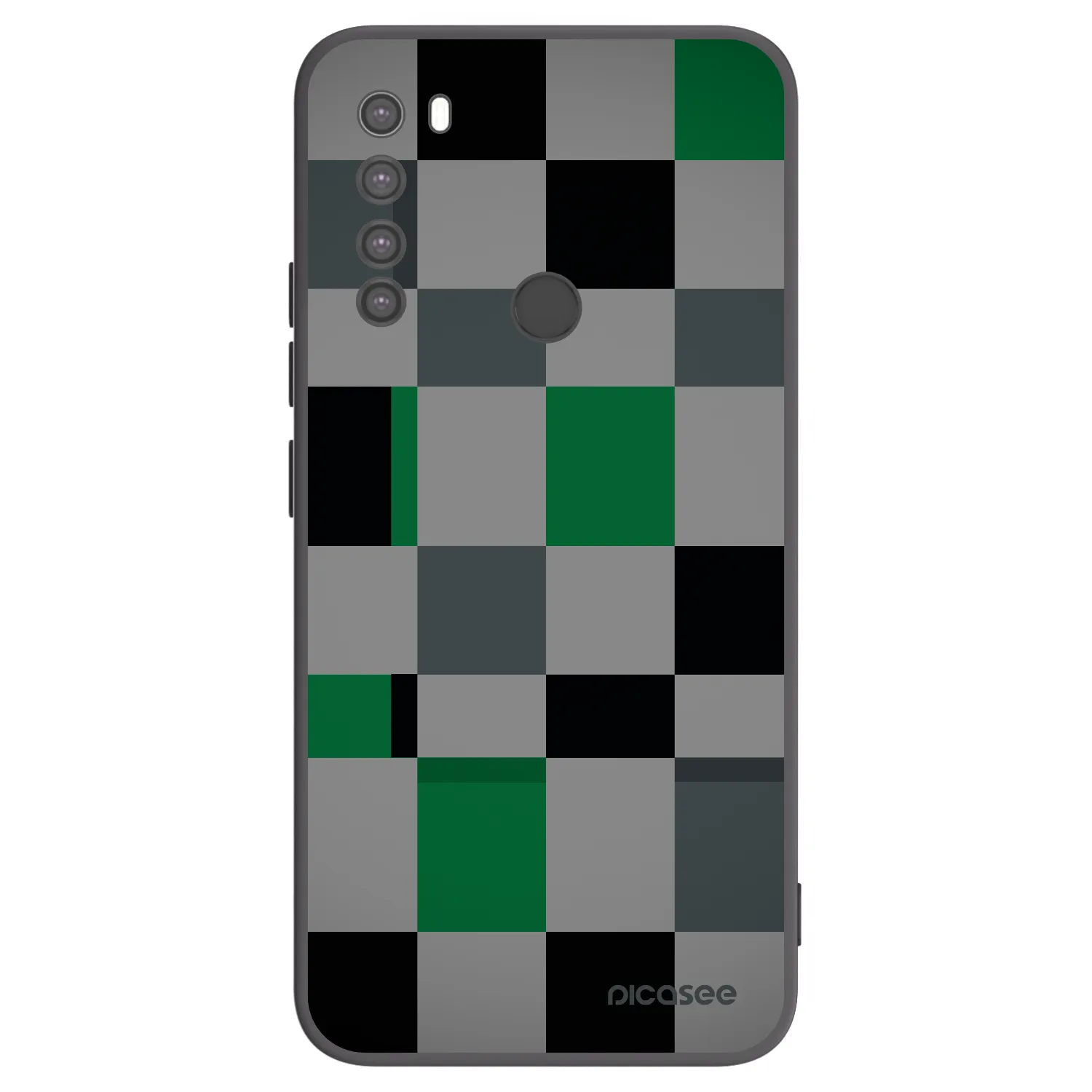 Picasee silikónový čierny obal pre Xiaomi Redmi Note 8 - Block Grid