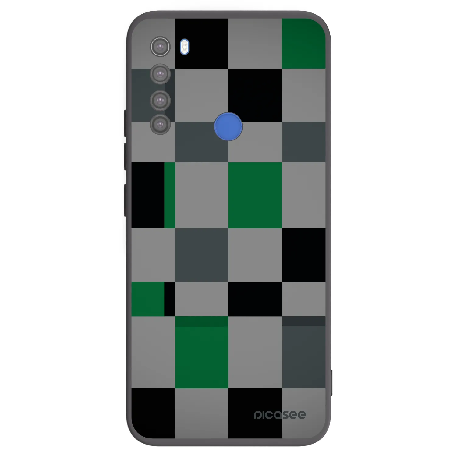 Picasee silikónový čierny obal pre Xiaomi Redmi Note 8T - Block Grid