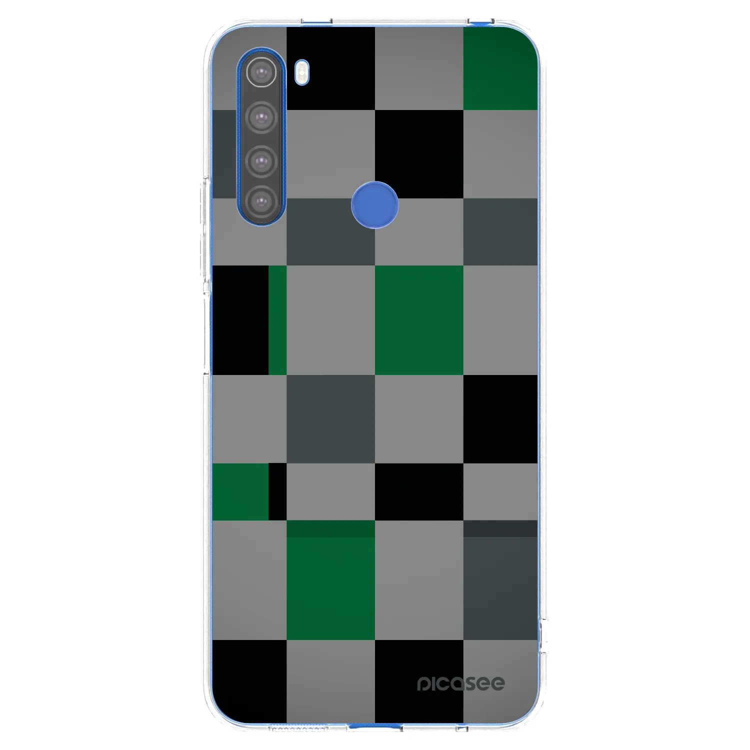 Silikónový prehľadný obal pre Xiaomi Redmi Note 8T - Block Grid