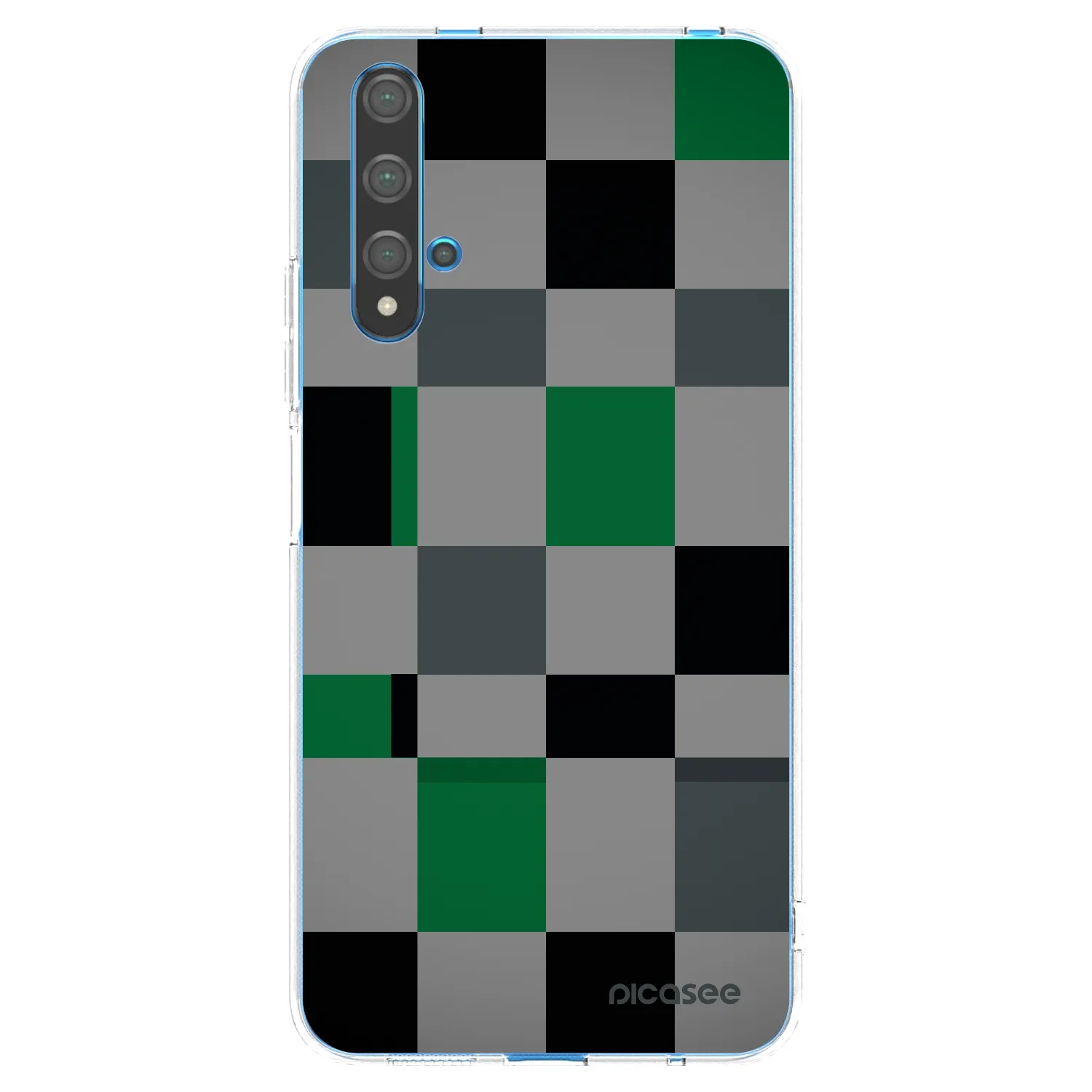 Picasee silikónový prehľadný obal pre Huawei Nova 5T - Block Grid