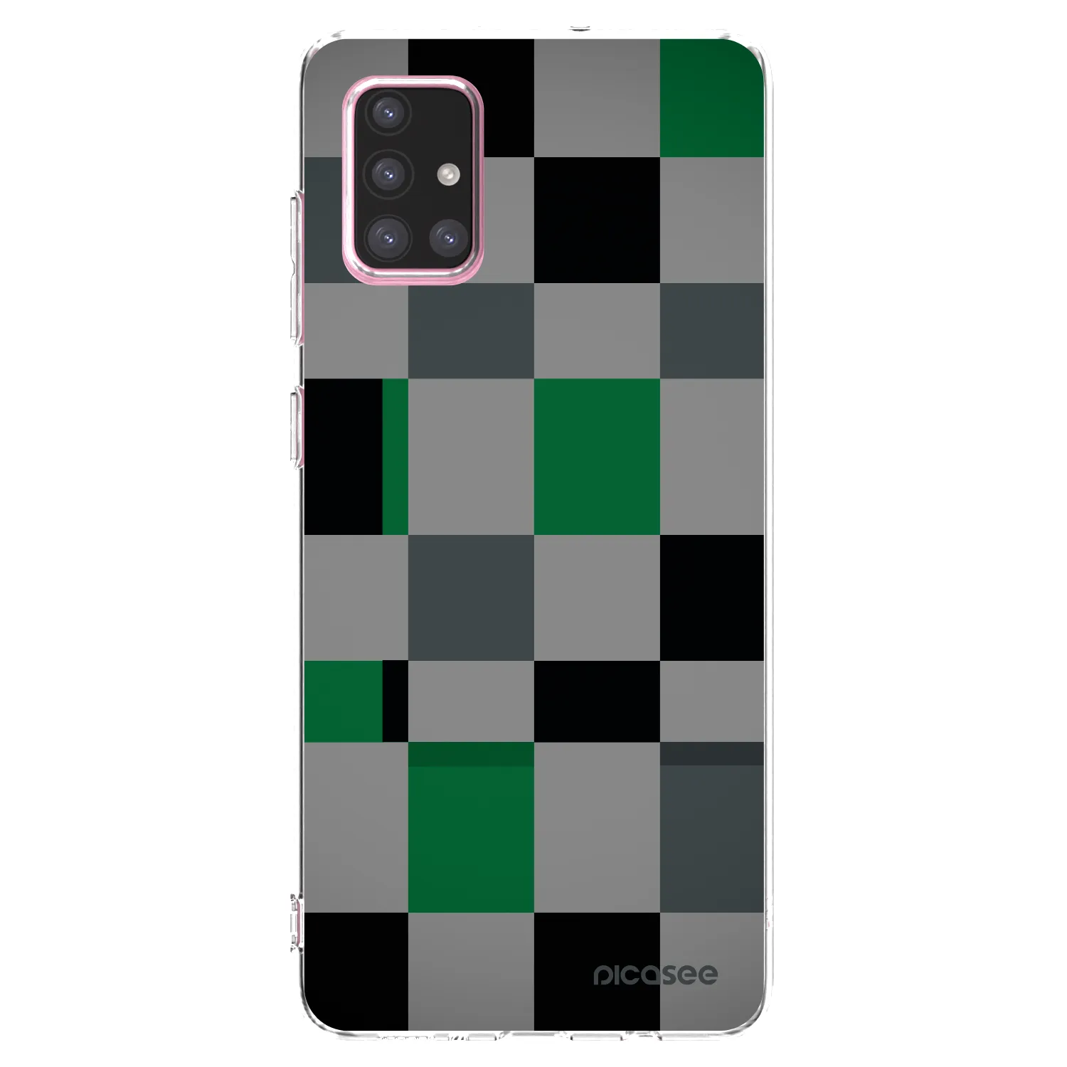 Picasee silikónový prehľadný obal pre Samsung Galaxy A71 A715F - Block Grid