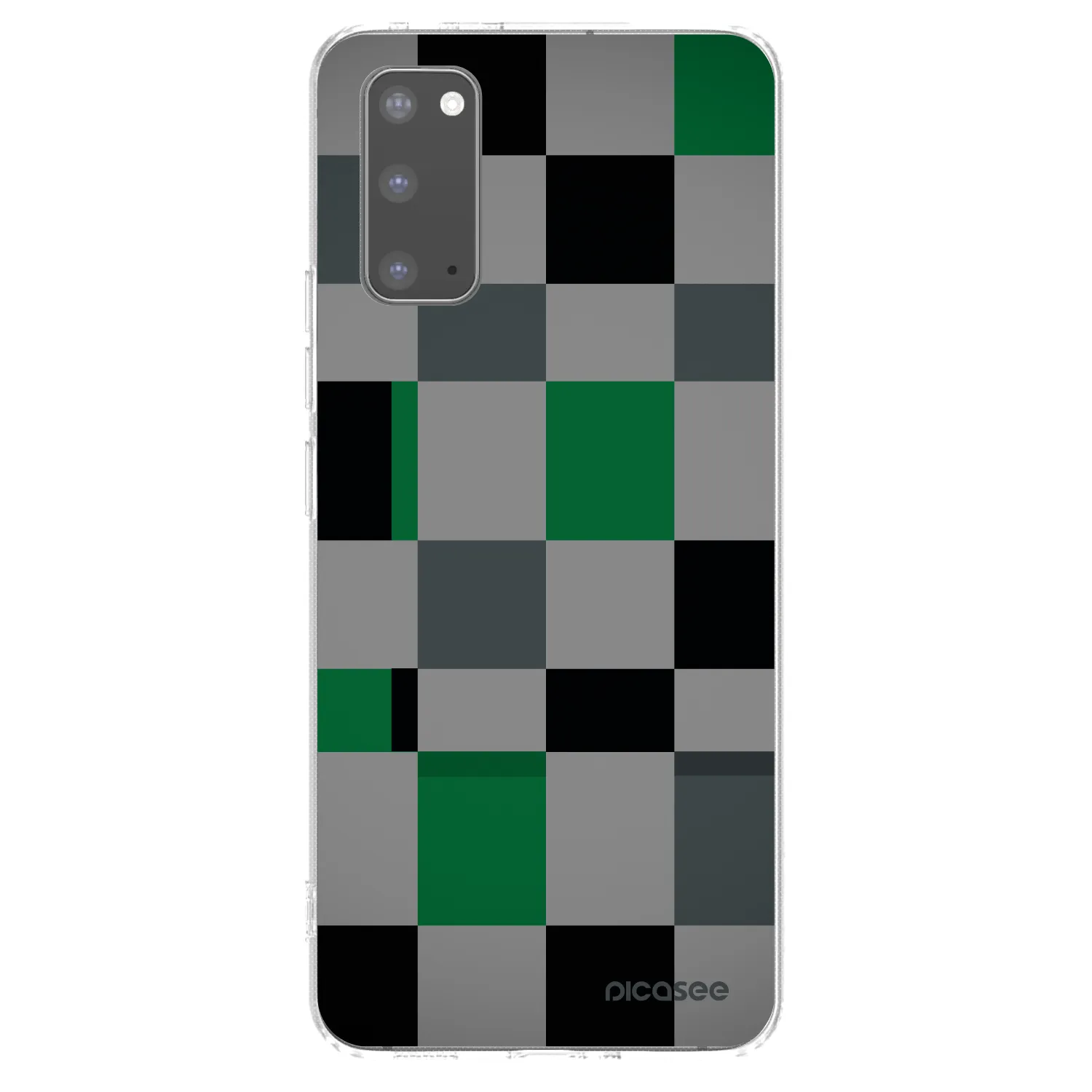 Picasee silikónový prehľadný obal pre Samsung Galaxy S20 G980F - Block Grid