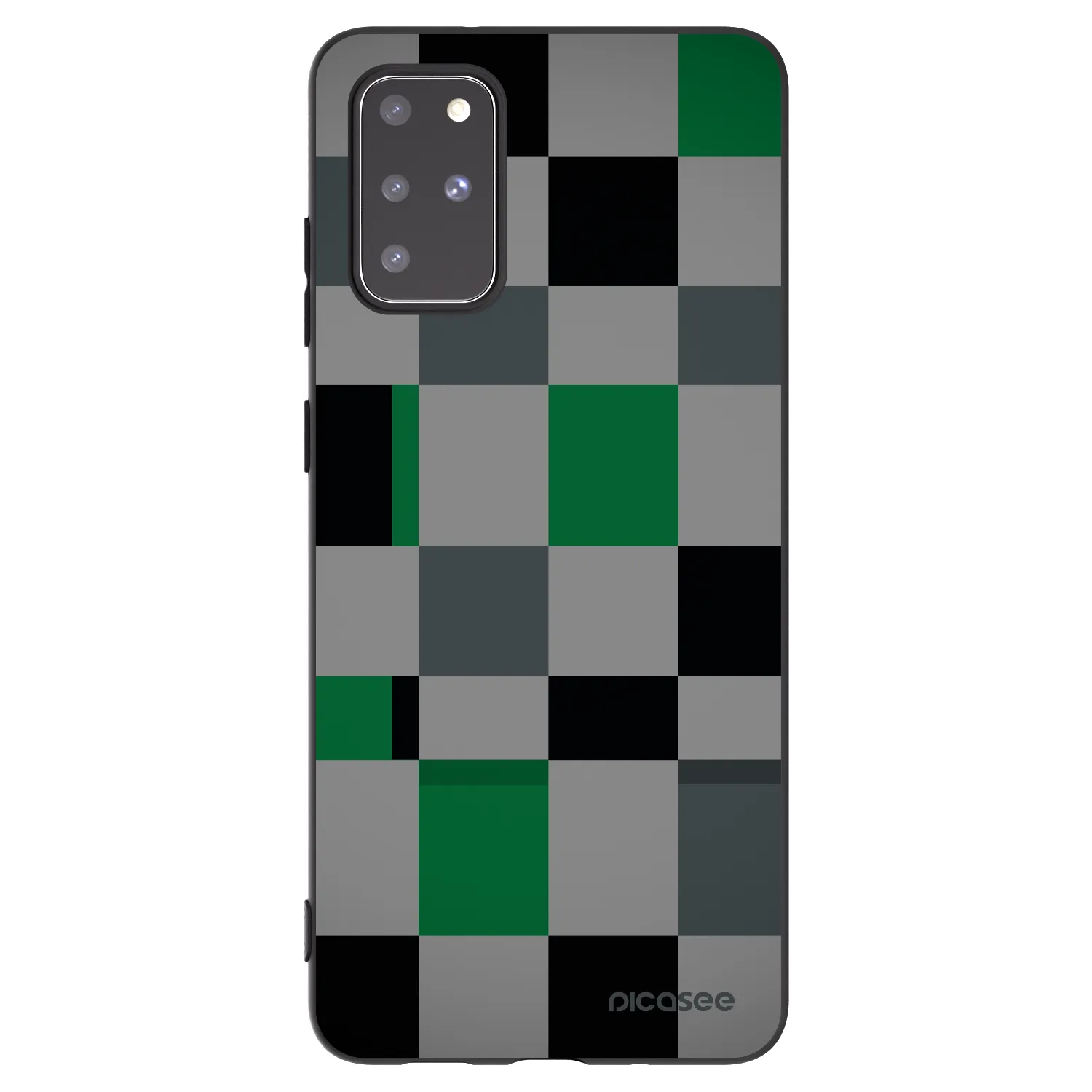 Picasee silikónový čierny obal pre Samsung Galaxy S20+ G985F - Block Grid