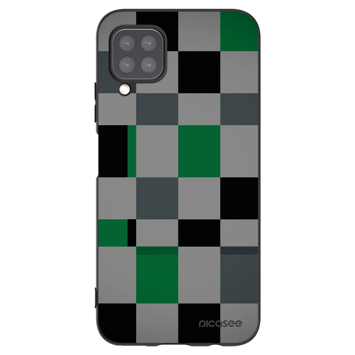 Picasee silikónový čierny obal pre Huawei P40 Lite - Block Grid