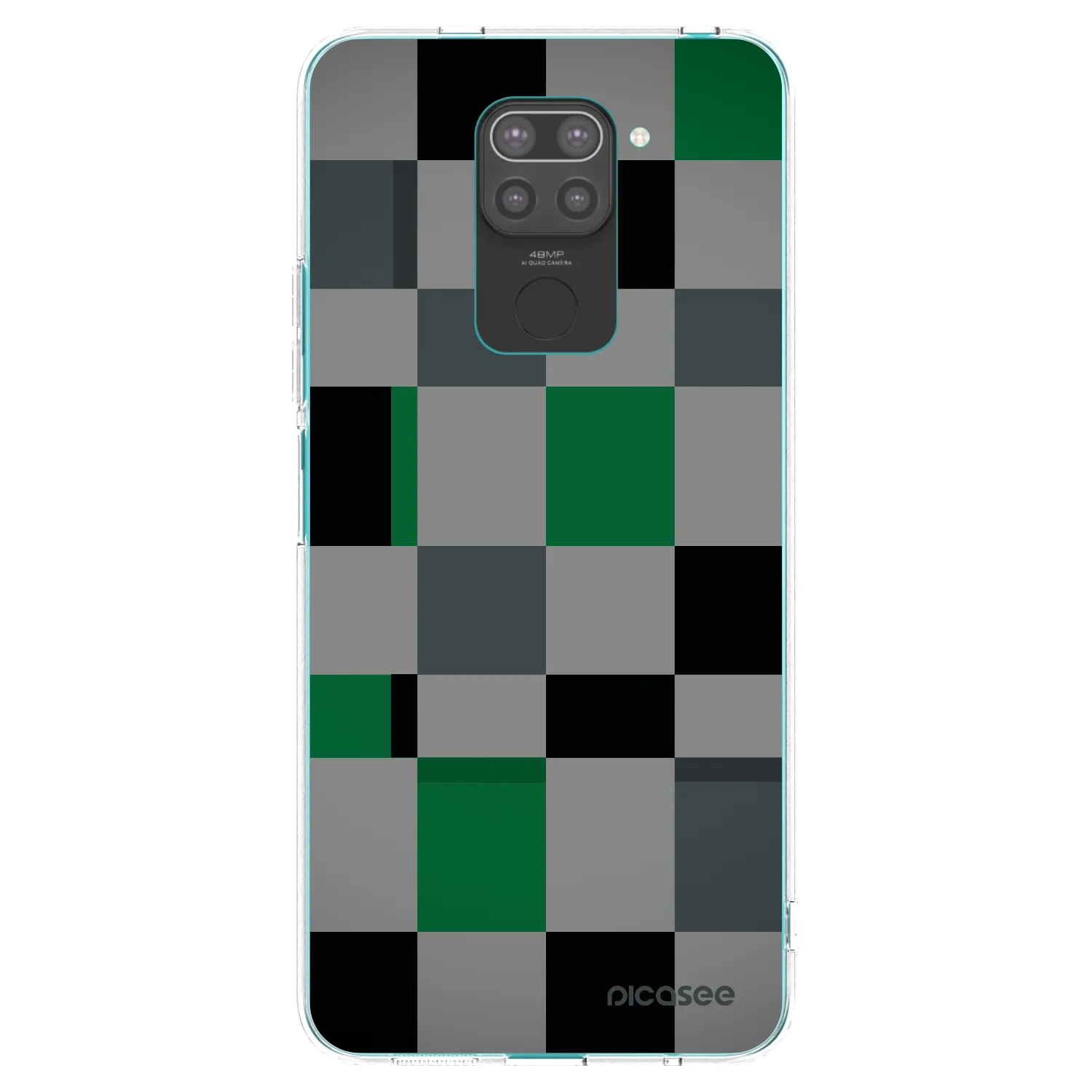 Picasee silikónový čierny obal pre Xiaomi Redmi Note 9 - Block Grid