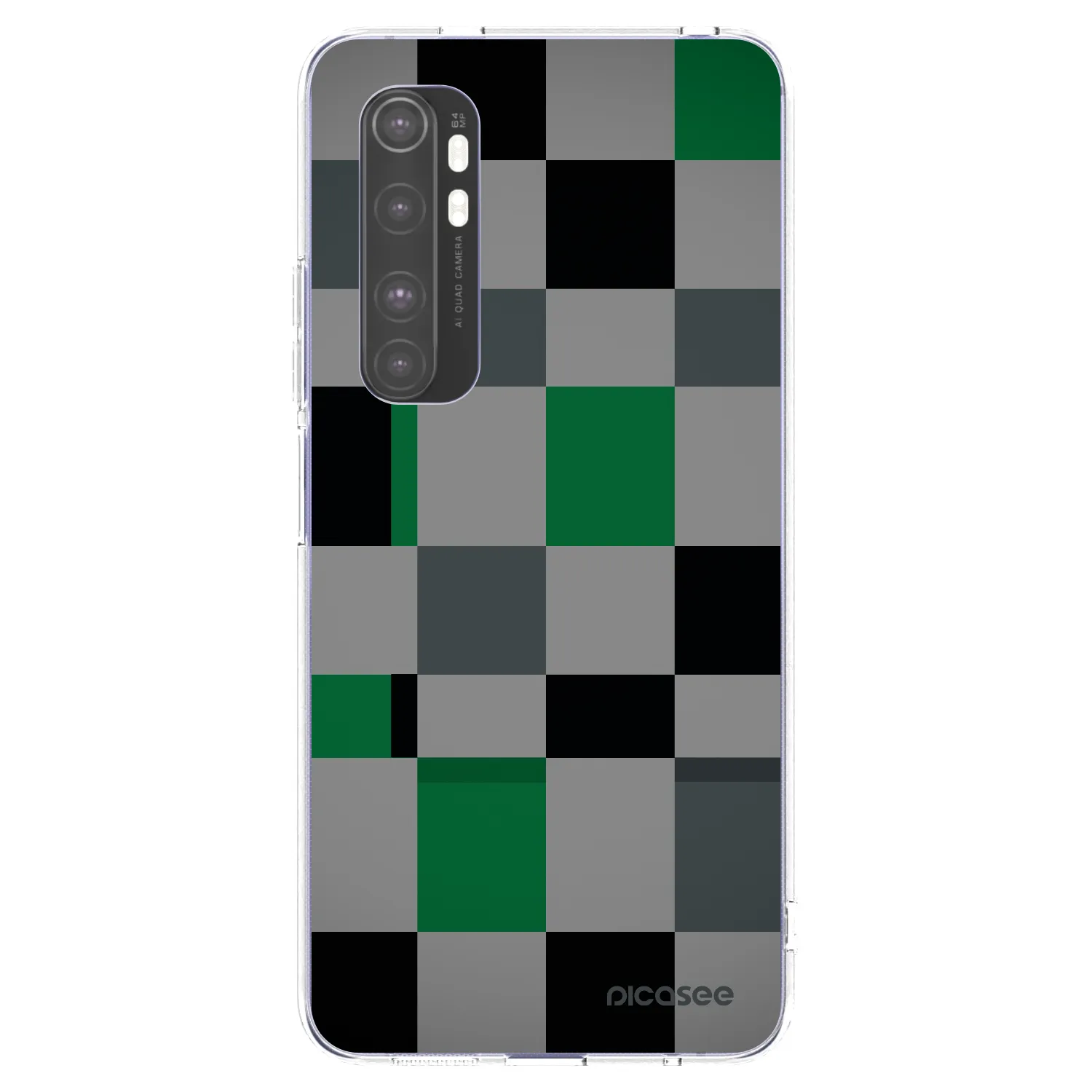 Picasee silikónový prehľadný obal pre Xiaomi Mi Note 10 Lite - Block Grid