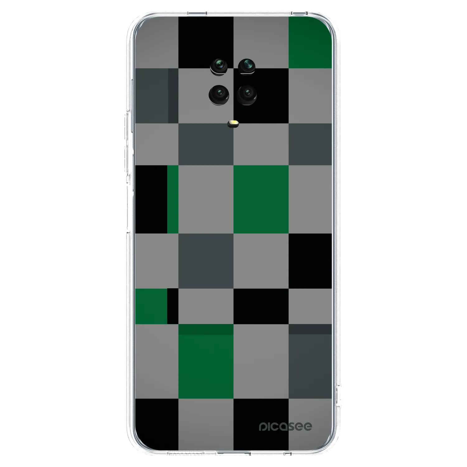 Picasee silikónový prehľadný obal pre Xiaomi Redmi Note 9S - Block Grid