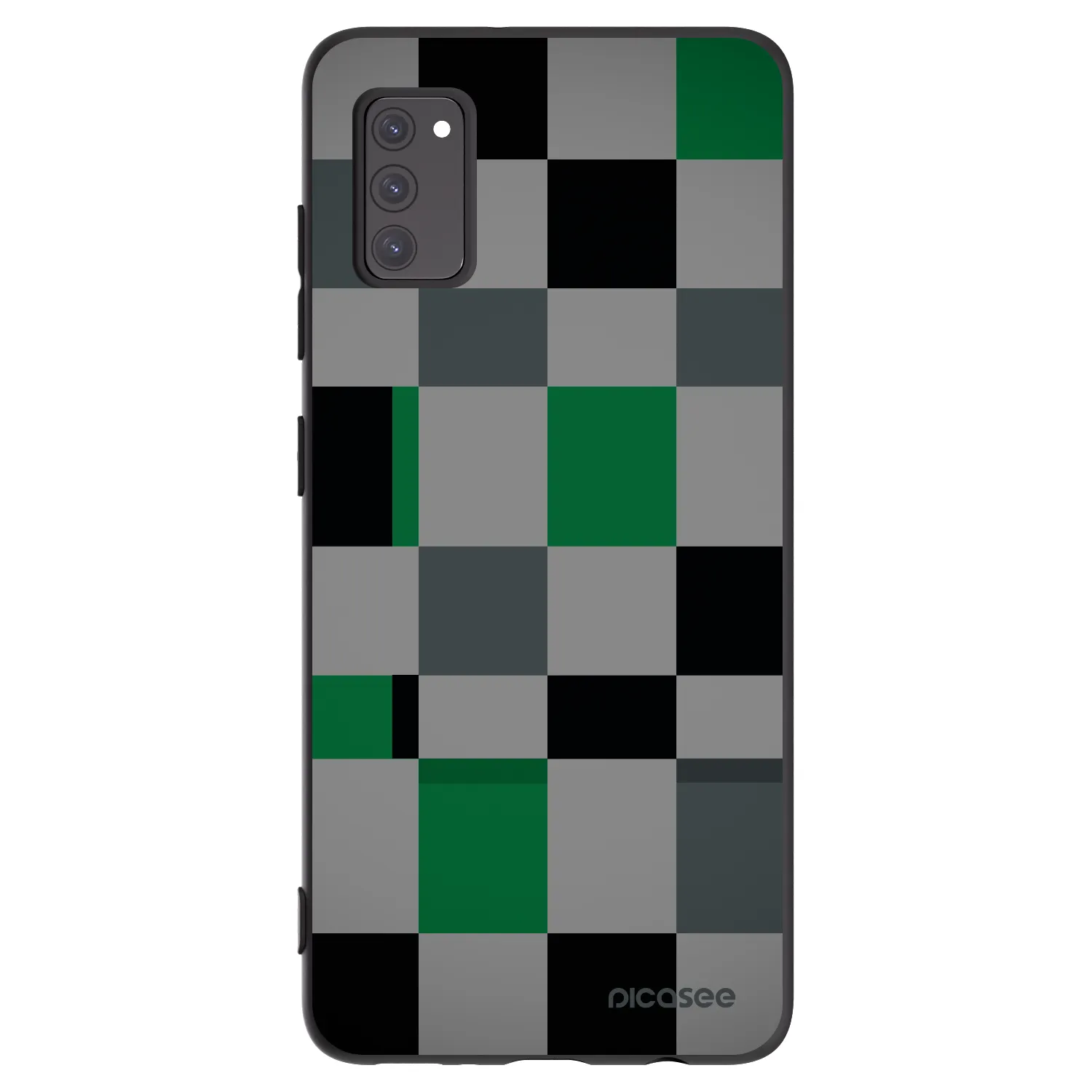 Picasee silikónový čierny obal pre Samsung Galaxy A41 A415F - Block Grid