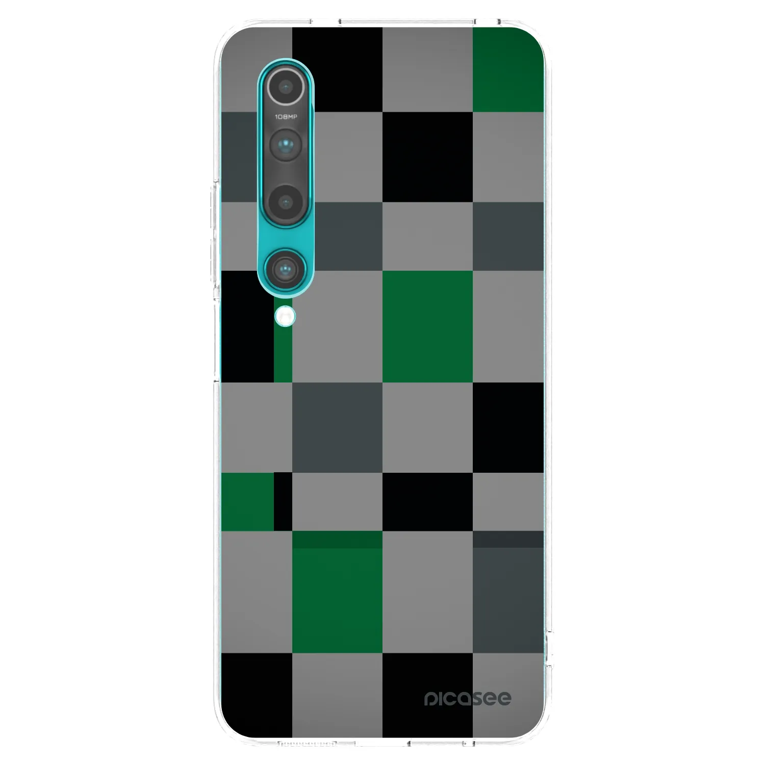 Picasee silikónový prehľadný obal pre Xiaomi Mi 10 - Block Grid