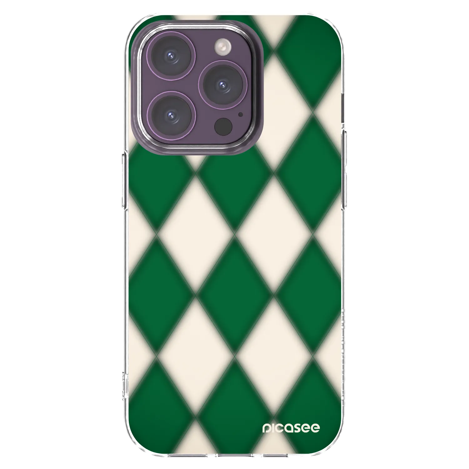 Picasee silikónový prehľadný obal pre Apple iPhone 14 Pro - Emerald Diamond