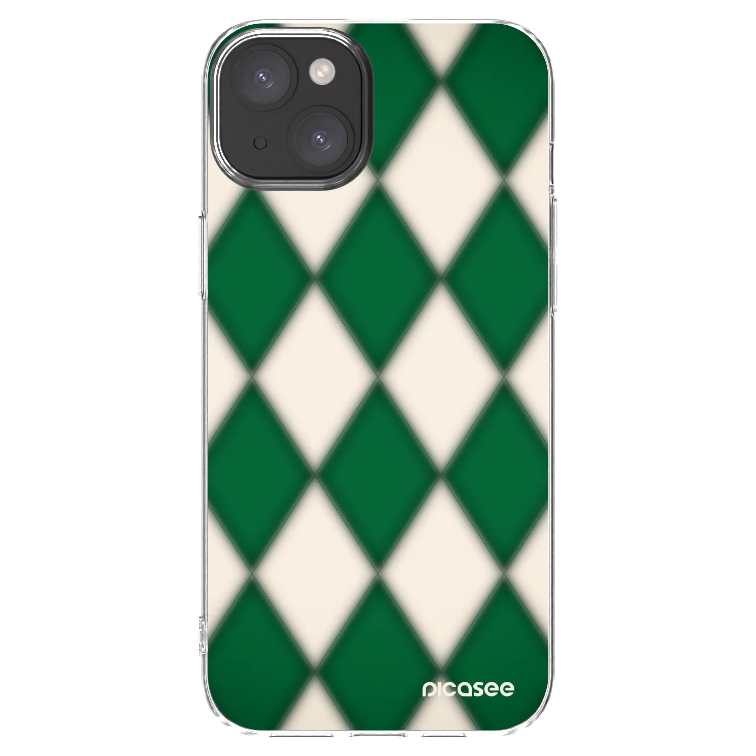 Picasee silikónový prehľadný obal pre Apple iPhone 15 Plus - Emerald Diamond
