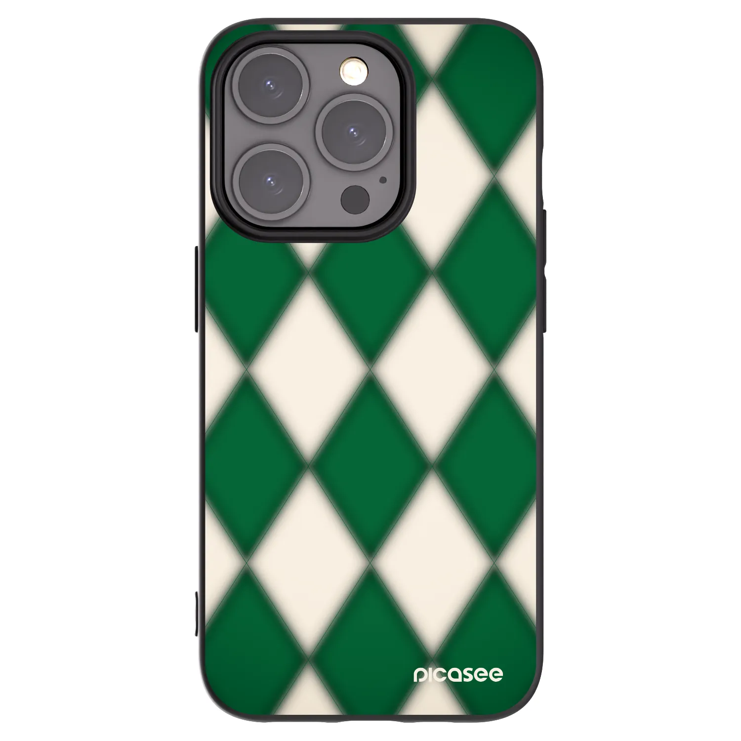 Silikónový čierny obal pre Apple iPhone 15 Pro - Emerald Diamond