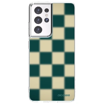 Picasee silikónový prehľadný obal pre Samsung Galaxy S21 Ultra 5G G998B - Shadow Chess