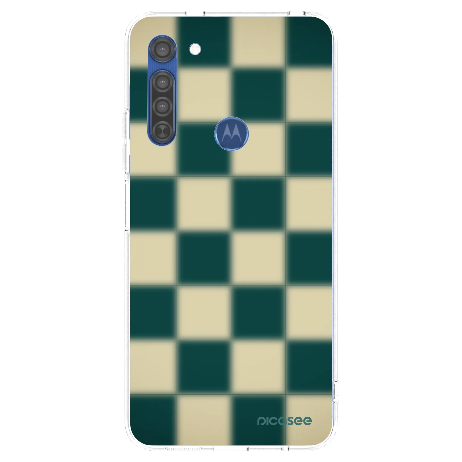 Picasee silikónový prehľadný obal pre Motorola Moto G8 - Shadow Chess