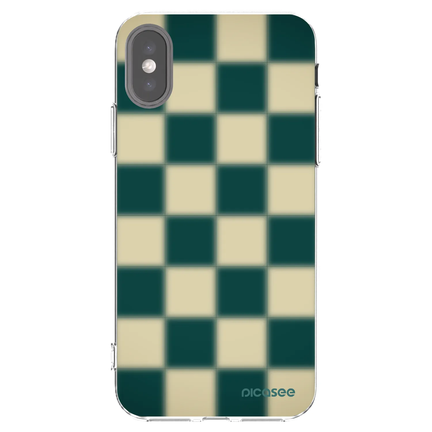 Picasee silikónový prehľadný obal pre Apple iPhone X/XS - Shadow Chess