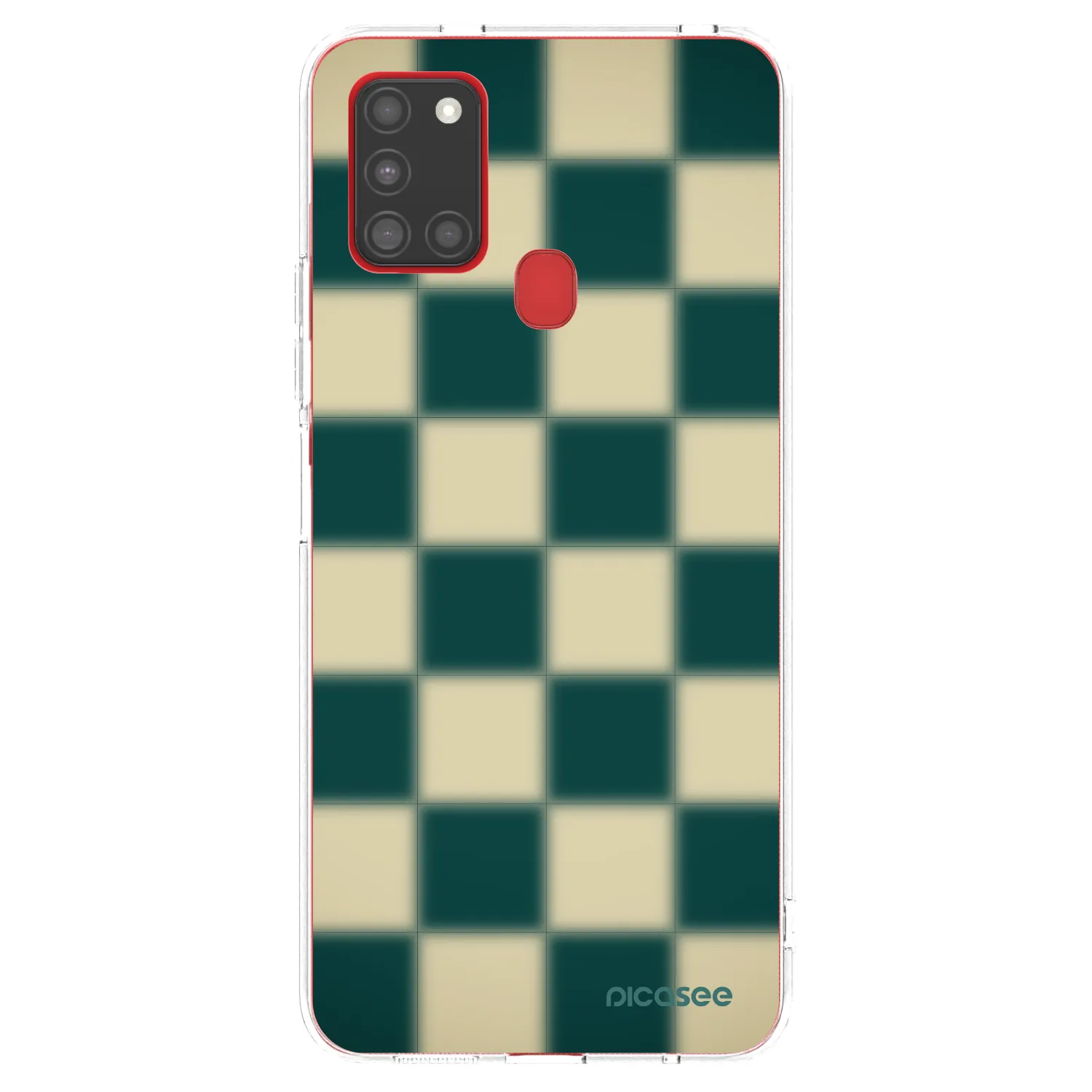 Picasee silikónový prehľadný obal pre Samsung Galaxy A21s - Shadow Chess