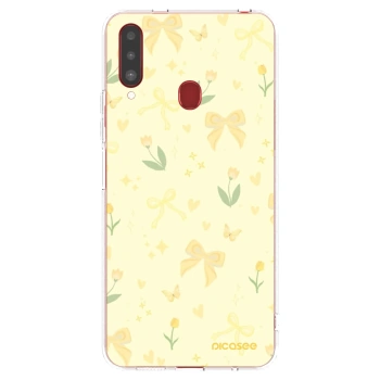 Picasee silikónový prehľadný obal pre Samsung Galaxy A20s - Honey Blossom