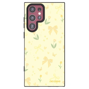 Picasee silikónový čierny obal pre Samsung Galaxy S22 Ultra 5G - Honey Blossom