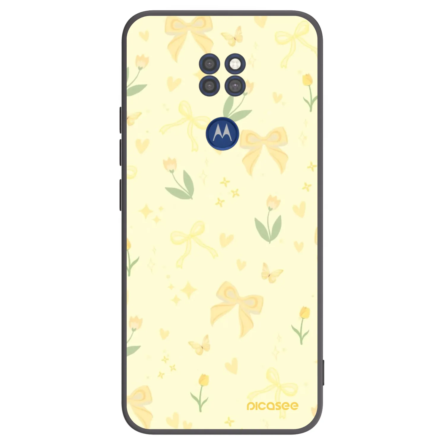 Picasee silikónový čierny obal pre Motorola Moto G9 Play - Honey Blossom