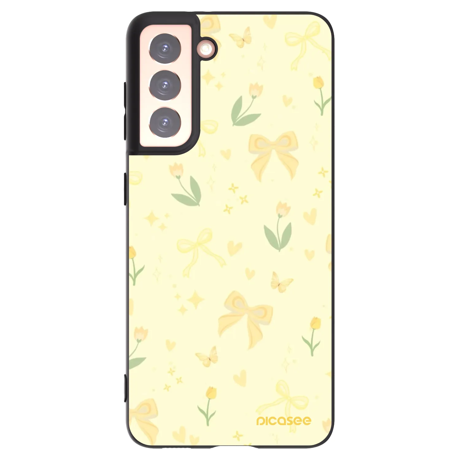Picasee silikónový čierny obal pre Samsung Galaxy S21 5G G991B - Honey Blossom