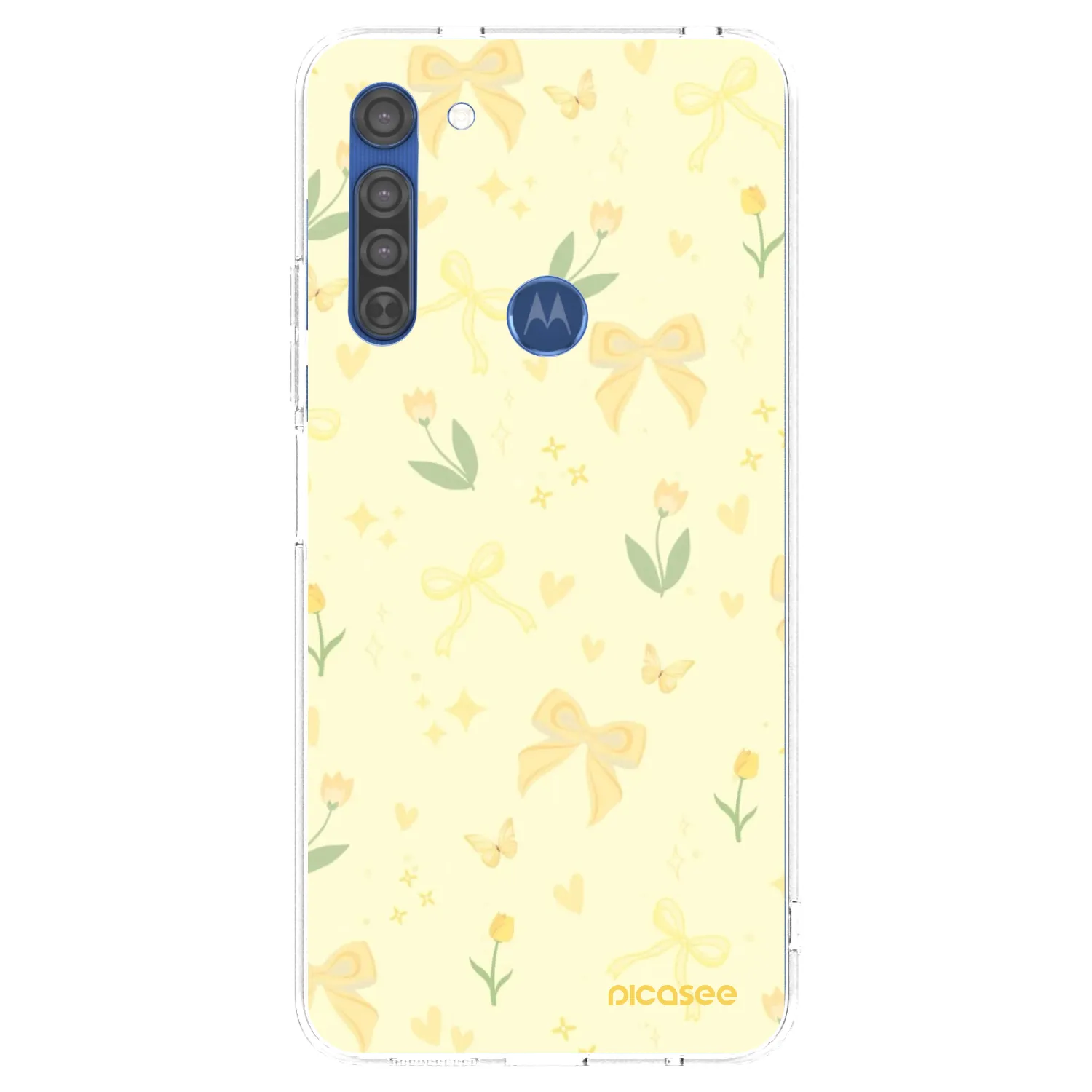 Picasee silikónový prehľadný obal pre Motorola Moto G8 - Honey Blossom
