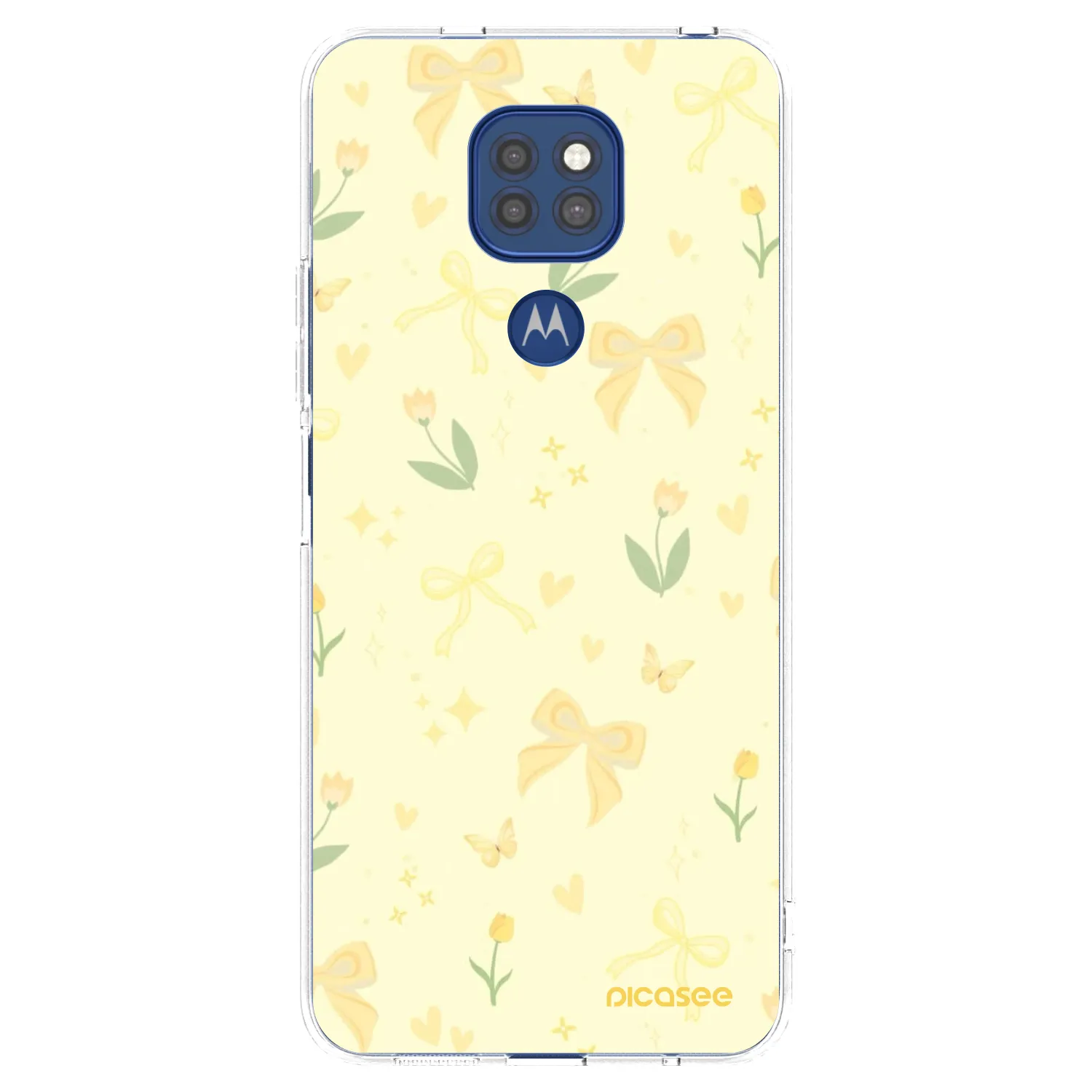 Picasee silikónový prehľadný obal pre Motorola Moto G9 Play - Honey Blossom
