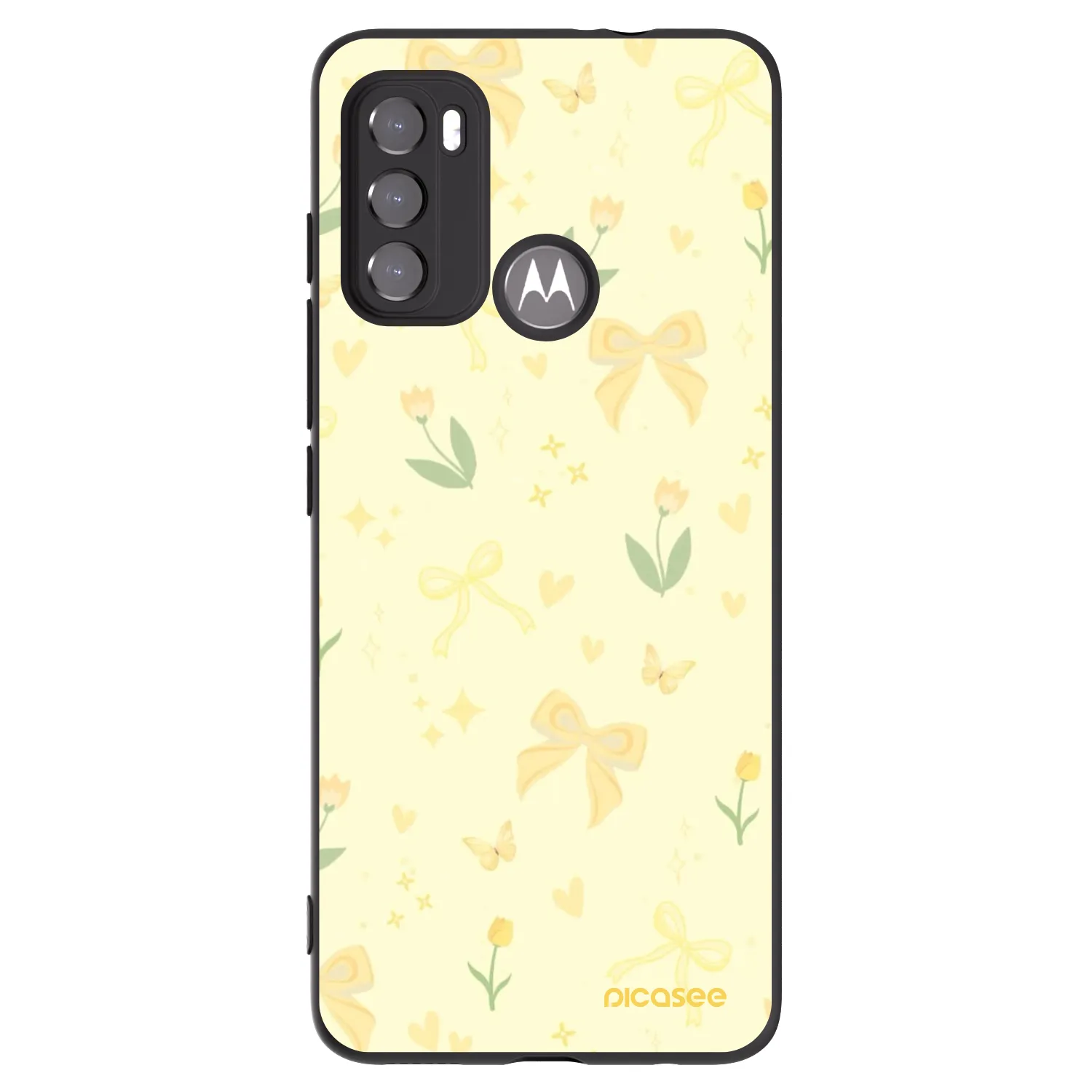 Picasee silikónový čierny obal pre Motorola Moto G60 - Honey Blossom