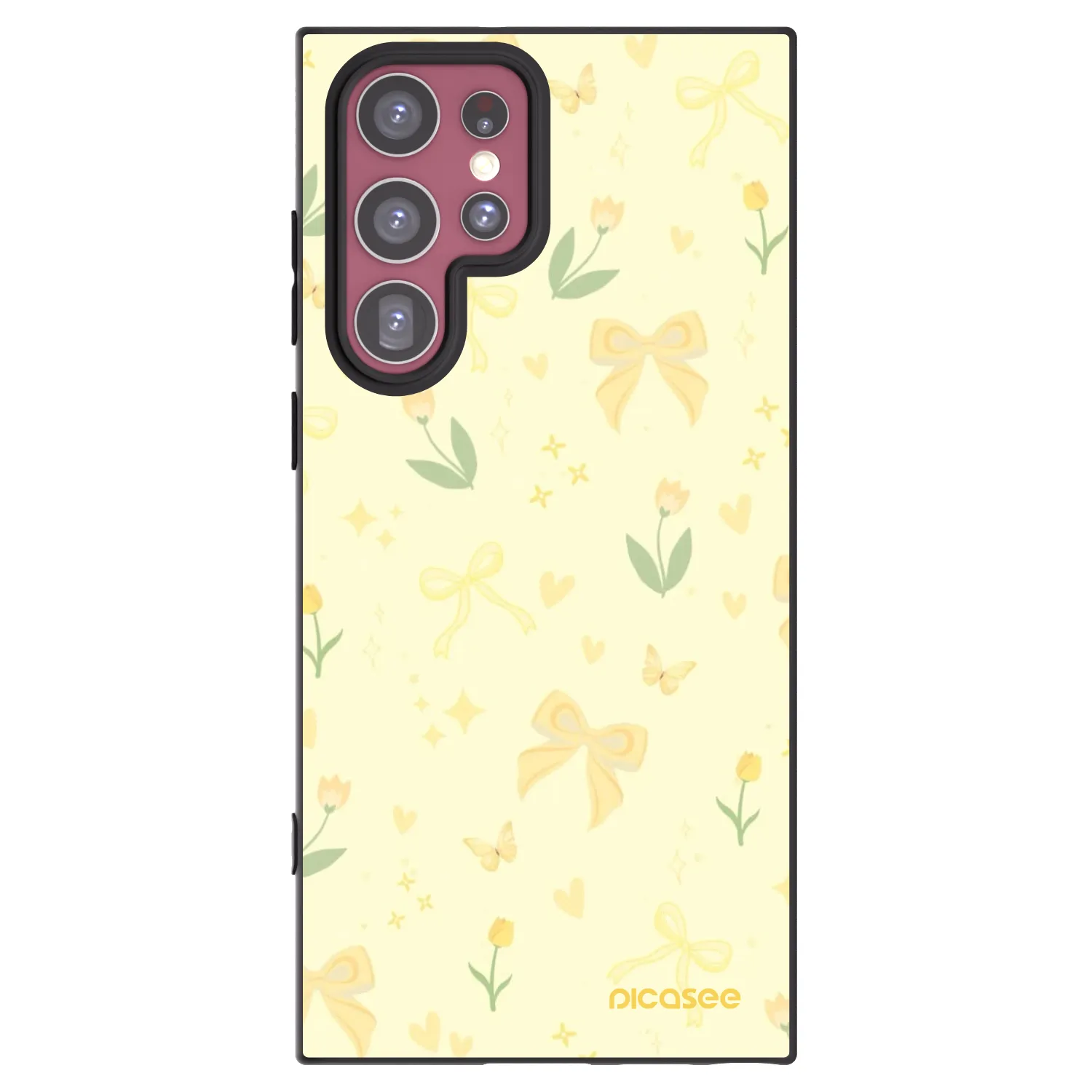 Picasee silikónový čierny obal pre Samsung Galaxy S22 Ultra 5G - Honey Blossom