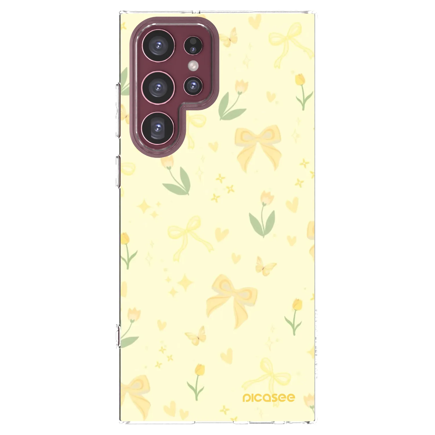 Picasee silikónový prehľadný obal pre Samsung Galaxy S22 Ultra 5G - Honey Blossom