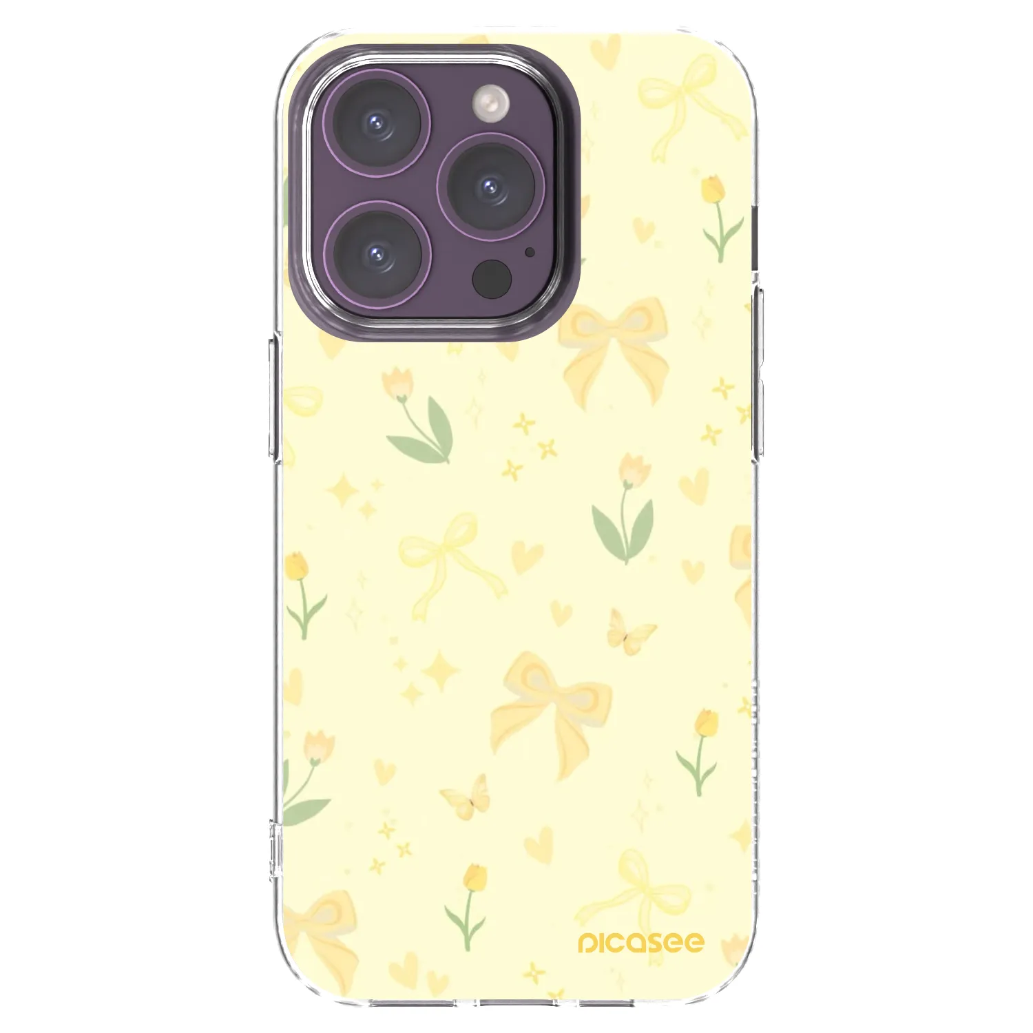 Picasee silikónový prehľadný obal pre Apple iPhone 14 Pro - Honey Blossom