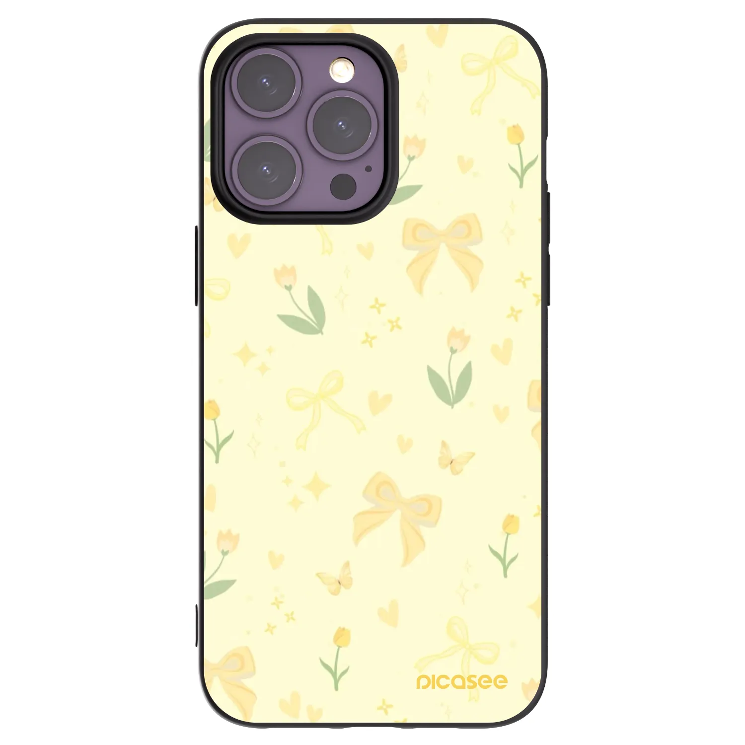 Picasee silikónový čierny obal pre Apple iPhone 14 Pro Max - Honey Blossom