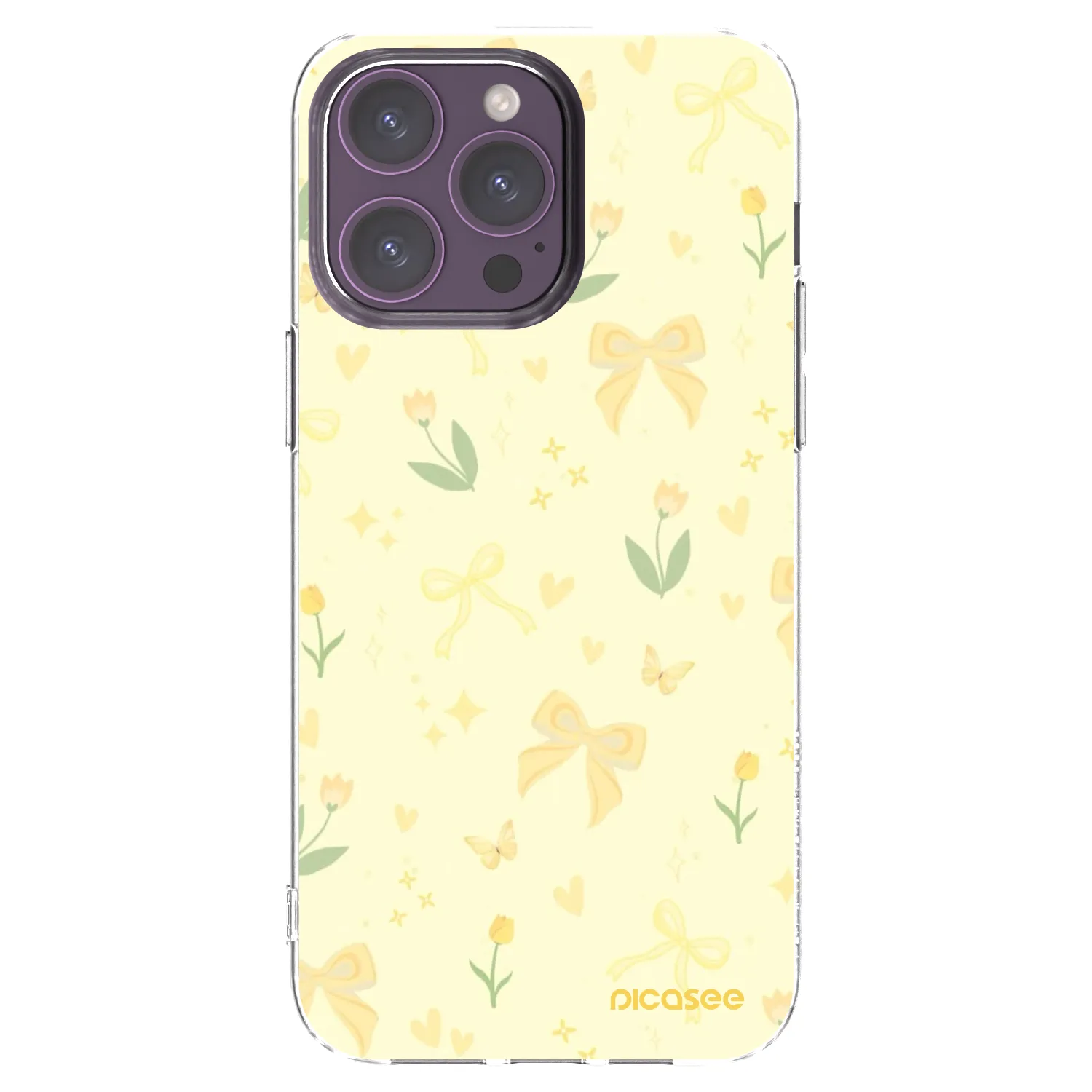 Picasee silikónový prehľadný obal pre Apple iPhone 14 Pro Max - Honey Blossom