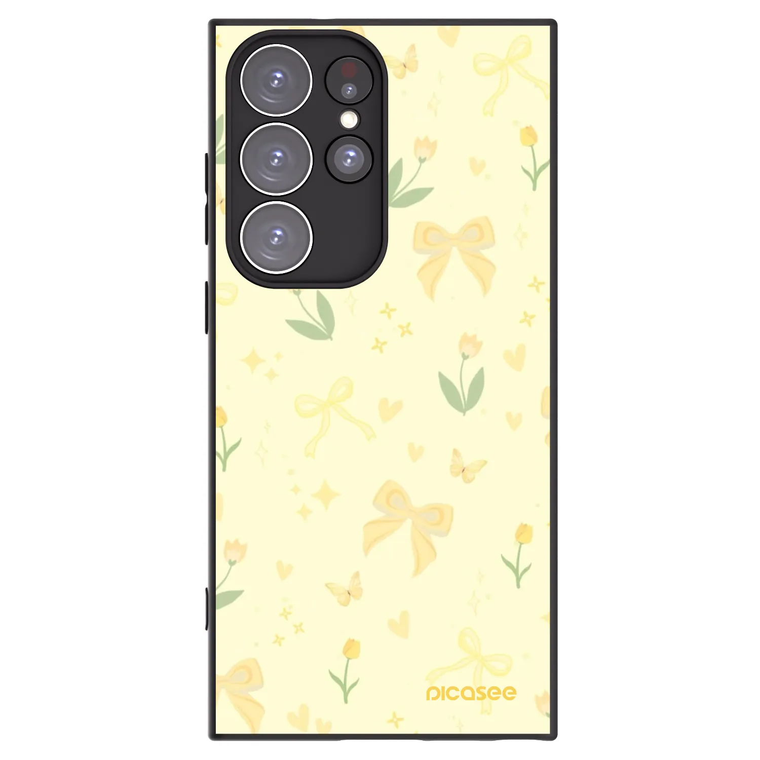 Picasee silikónový čierny obal pre Samsung Galaxy S23 Ultra 5G - Honey Blossom