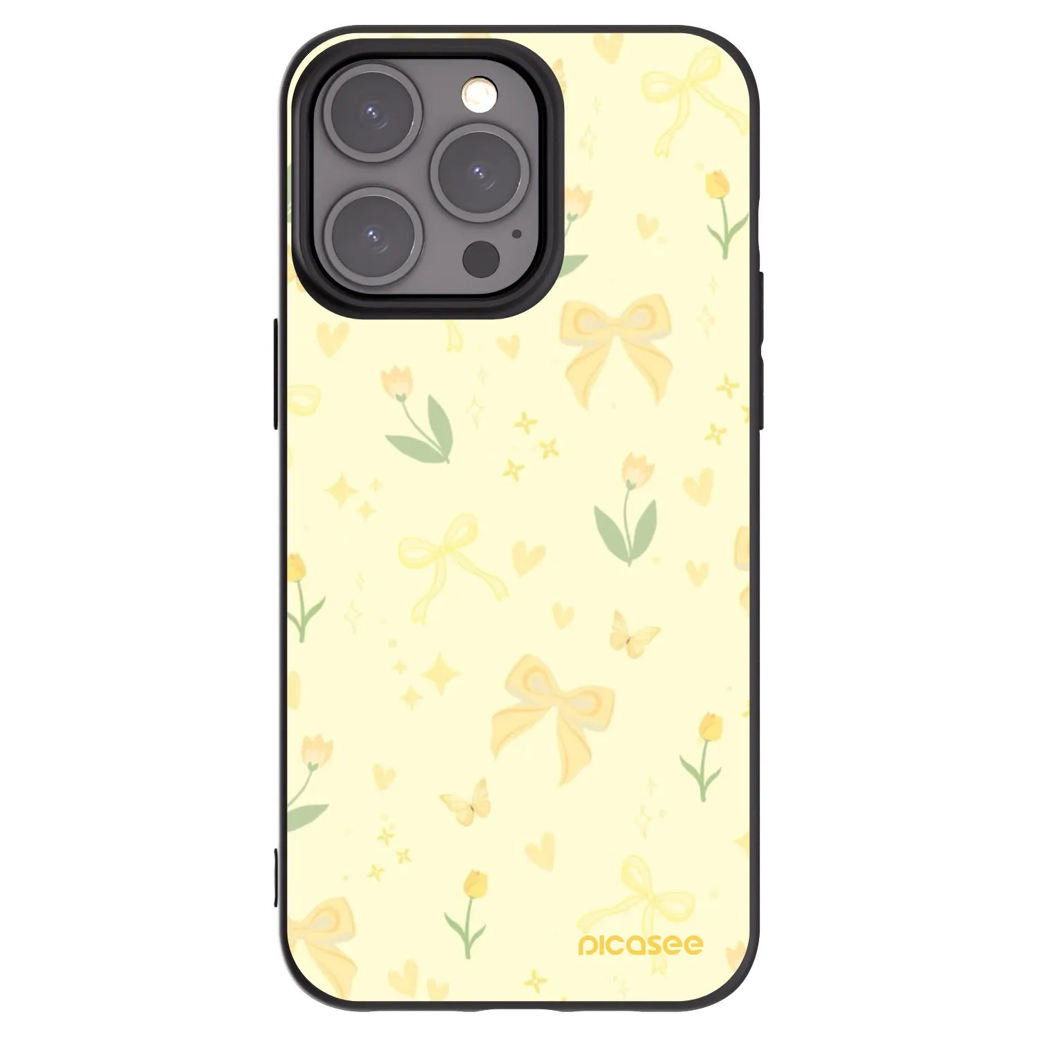 Picasee silikónový čierny obal pre Apple iPhone 15 Pro Max - Honey Blossom