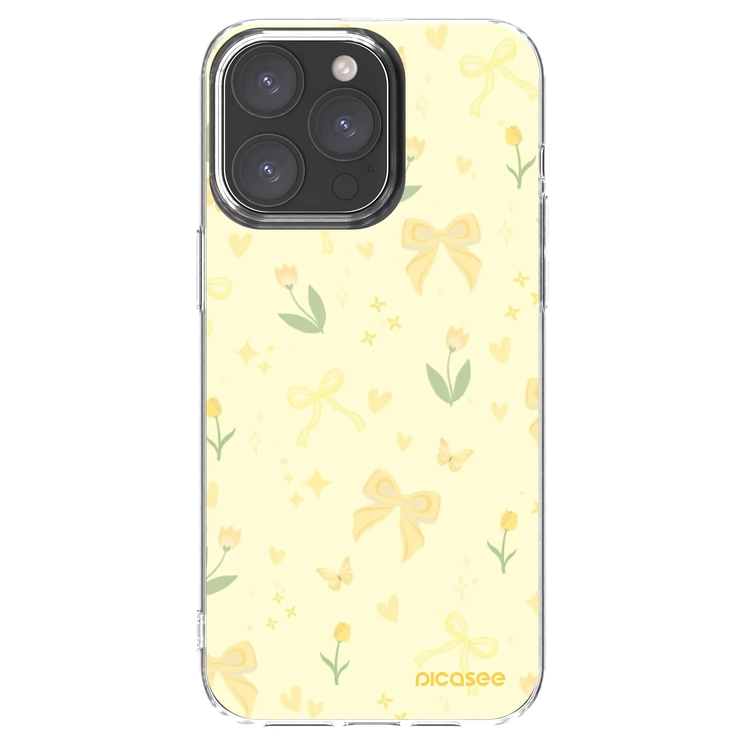 Picasee silikónový prehľadný obal pre Apple iPhone 15 Pro Max - Honey Blossom